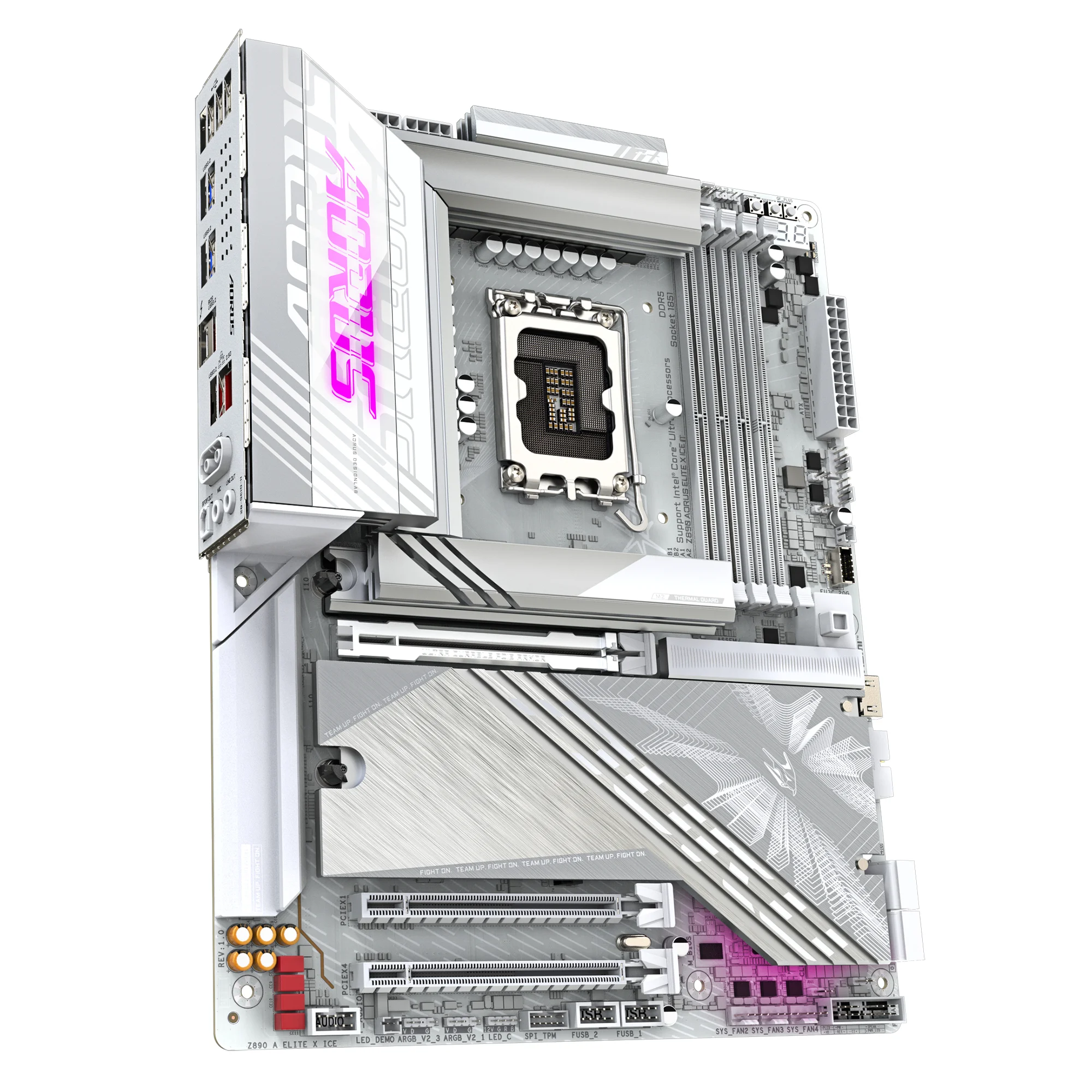 GIGABYTE Z890 AORUS ELITE X ICE Mainboard   Unterstuetzt Intel Core Ultra  Serie 2  CPUs  16 1 2 Phasen VRM  bis zu 9500MHz DDR5  OC   1xPCIe 5 0   4xPCIe 4 0  Wi Fi 7  2 5GbE LAN  Thunderbolt 4 PC-Zubehoer