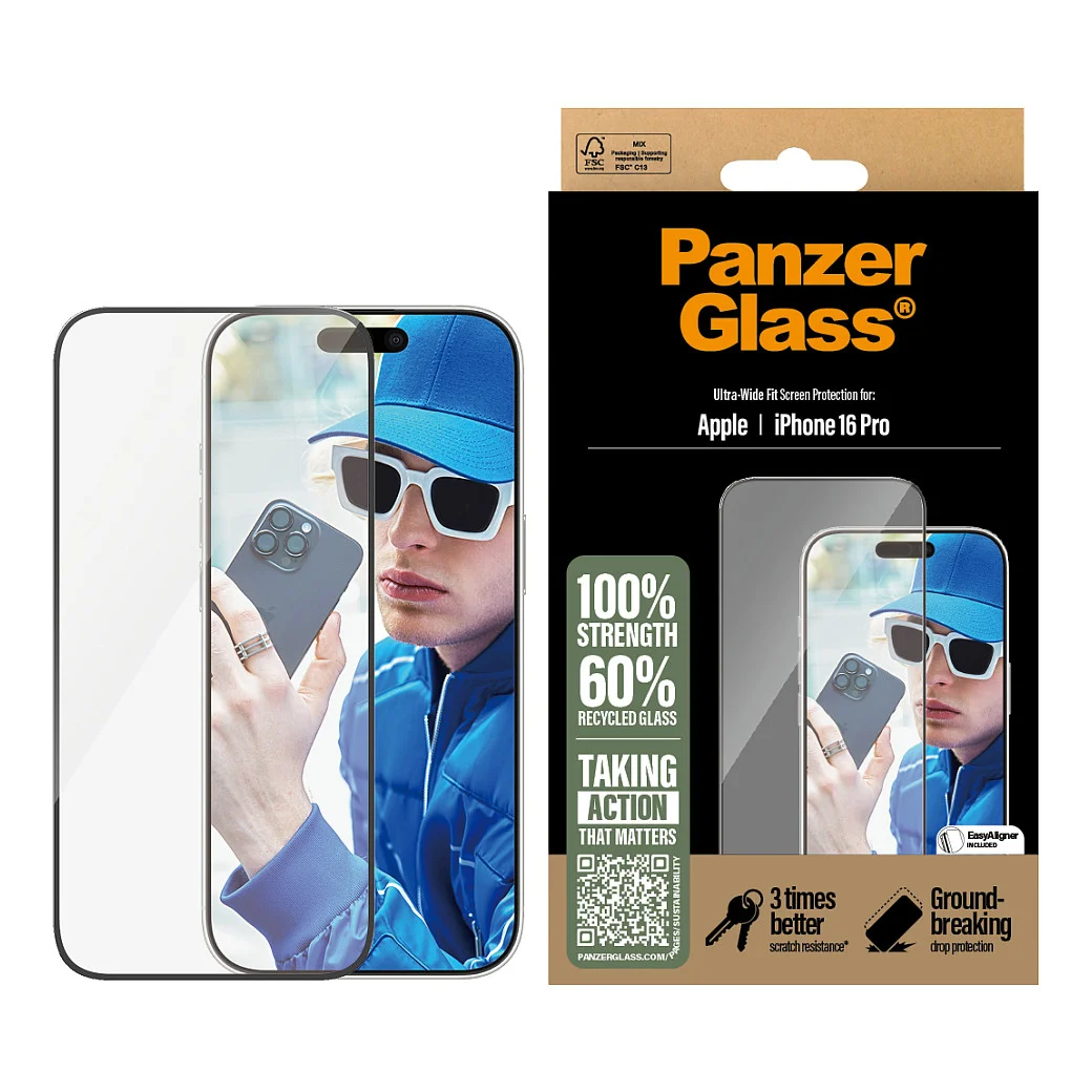 PanzerGlass   Displayschutz iPhone 16 Pro   Ultra Wide Fit Notebook & Tablet Zubehoer