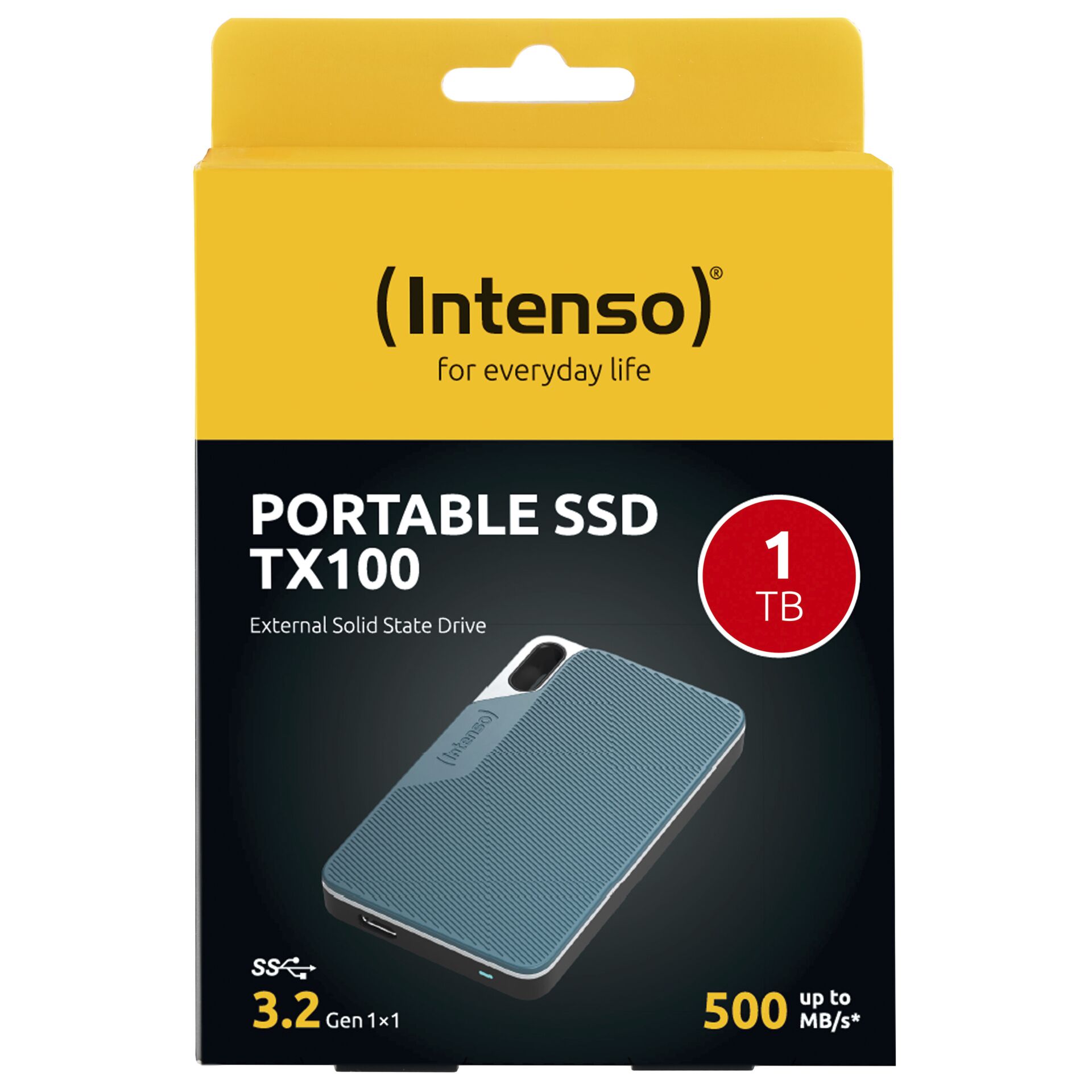 Intenso externe SSD TX100 1TB USB 3 2 Gen 1x1 grau blau Speichermedien