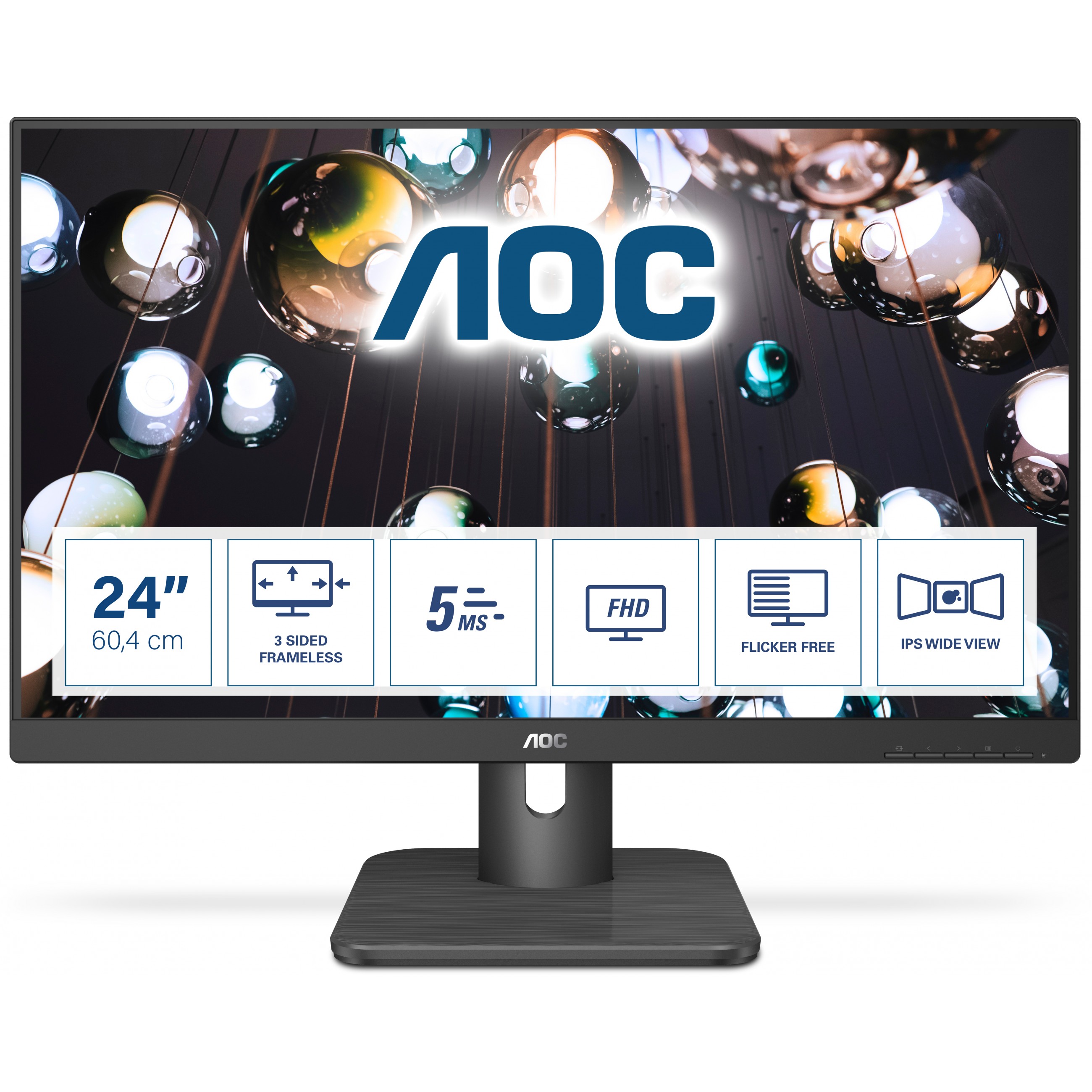 AOC 60 5cm 23 8  1920x1080  24E1Q 16 9 5ms IPS HDMI VGA DisplayPort VESA Speaker Full HD Black Monitore