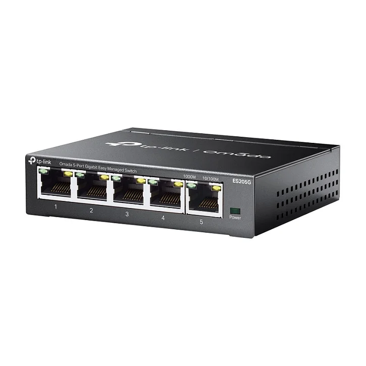 TP Link Omada ES205G Managed Gigabit Ethernet  10 100 1000  Power over Ethernet  PoE  Schwarz Switches
