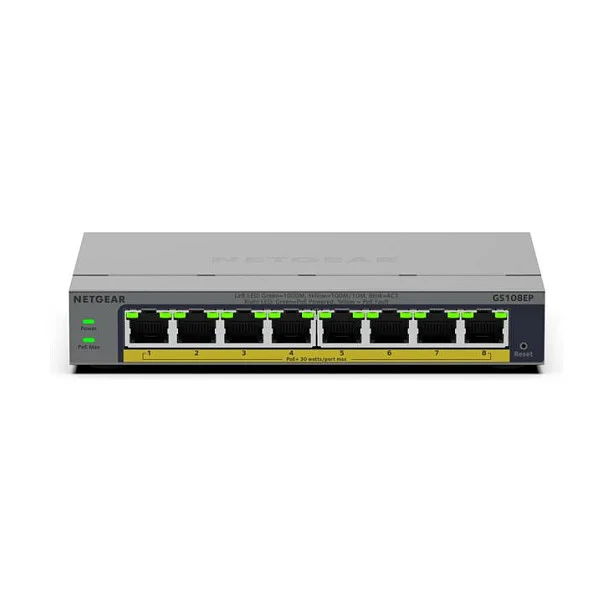 NETGEAR GS108EP Managed L2 L3 Gigabit Ethernet  10 100 1000  Grau Switches
