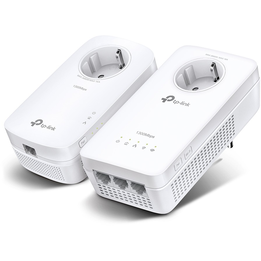 TP Link TL WPA8631P V3 Powerline Wi Fi Kit   1200 Mbps   Gigabit Ethernet   HomePlug AV   Weiss Netzwerk-Adapter / Netzwerk-Karten