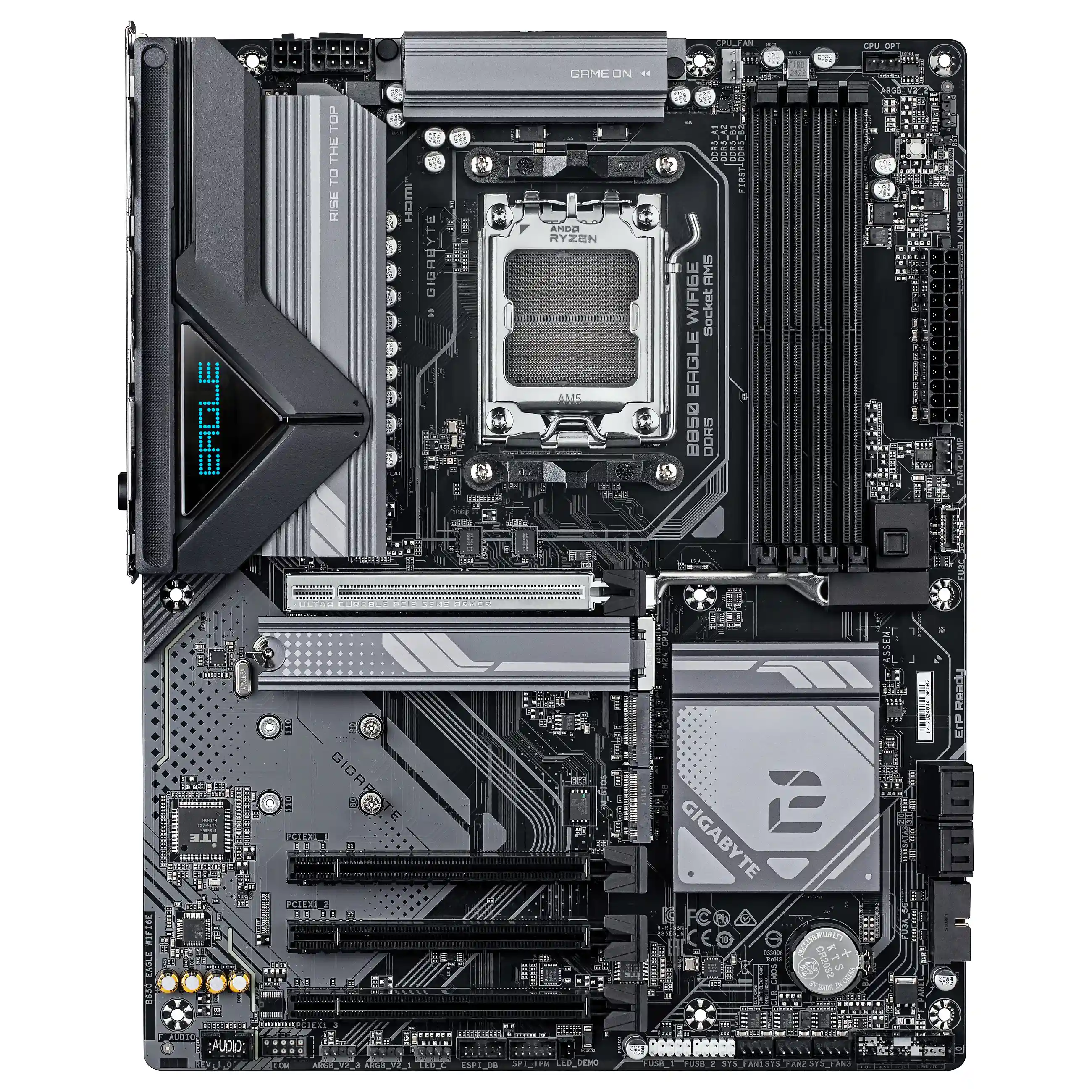 GIGABYTE B850 EAGLE WIFI6E Motherboard   AMD Ryzen 9000 Serie CPUs  8 2 2 Phasen digitales VRM  bis zu 8200MHz DDR5  OC   1xPCIe 5 0   2xPCIe 4 0 M 2  GbE LAN  WIFI 6E  USB 3 2 Gen 2 PC-Zubehoer