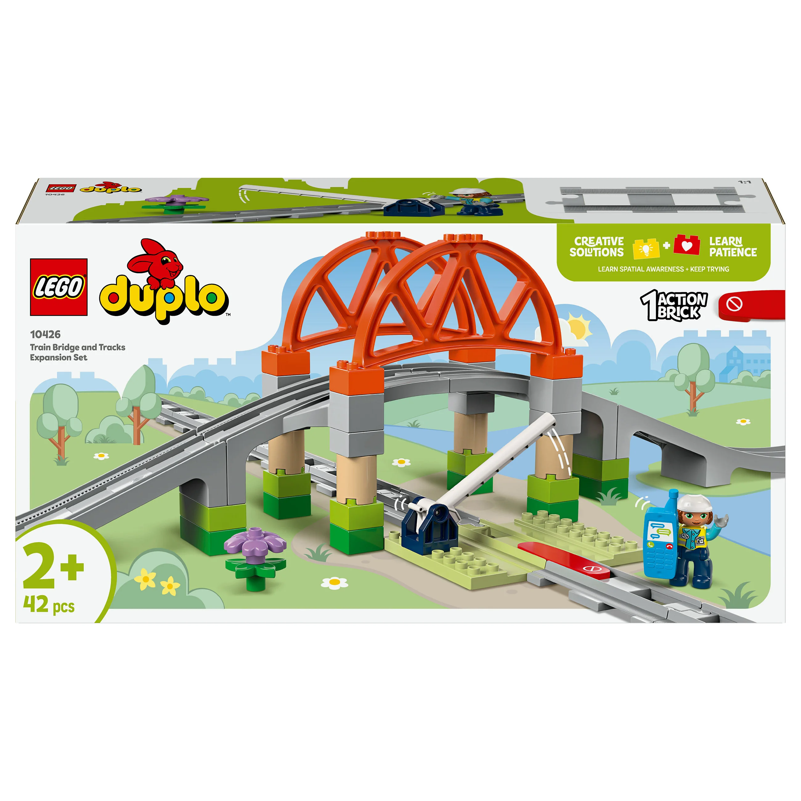 LEGO 10426 DUPLO Town Eisenbahnbrcke und Schienen   Erweiterungsset Spielwaren