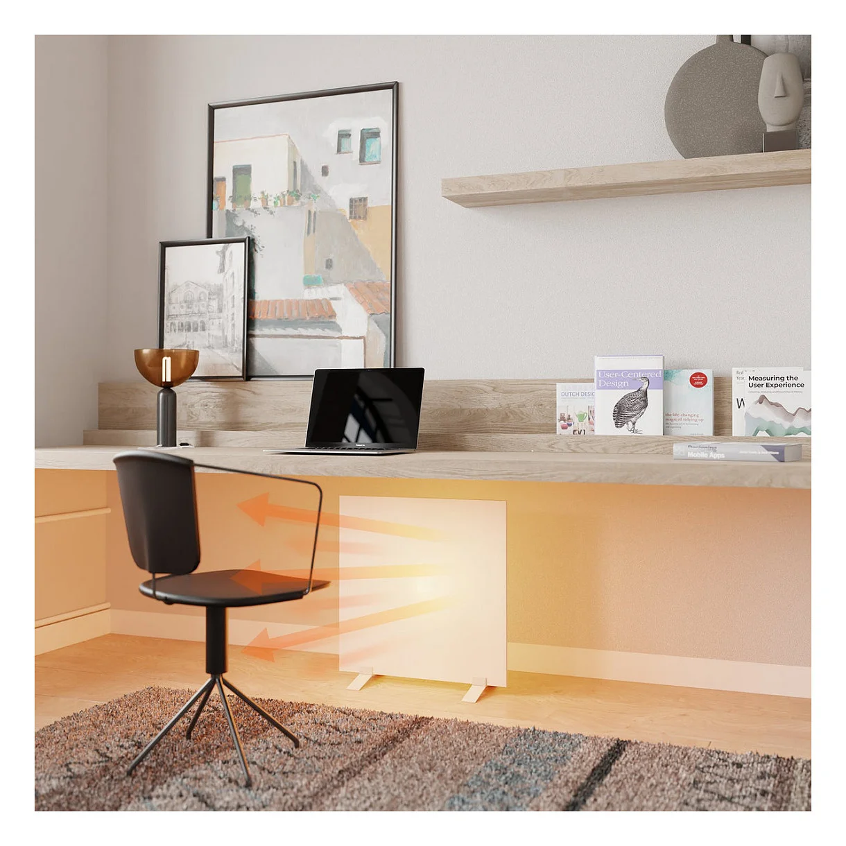Hombli Infrarot Heizpanel 2024   350W   Smart Heizpaneel   Wandmontage   Weiss Klimatisierung