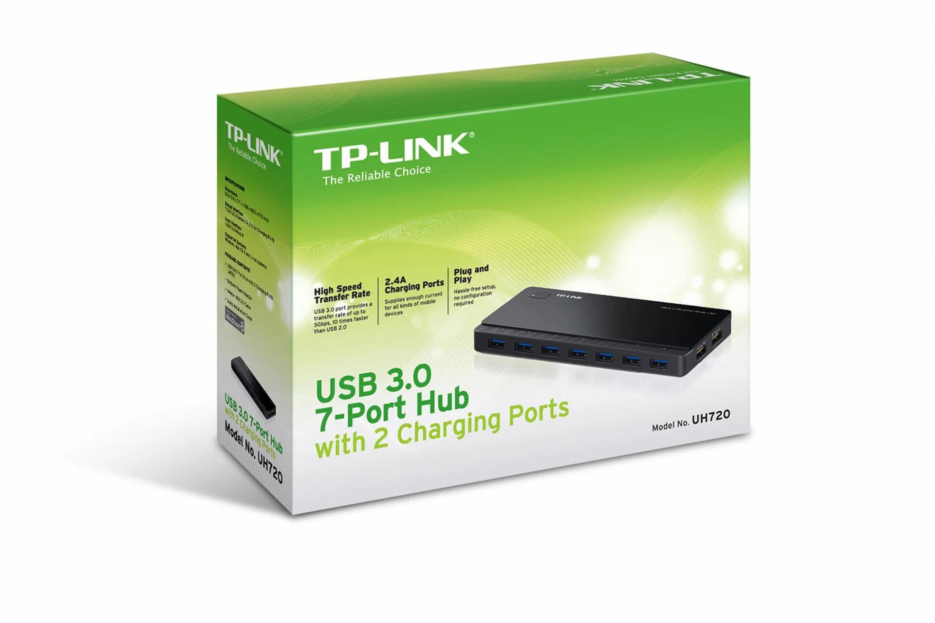 TP Link USB 3 0 7 Port Hub mit 2 Ladeanschluessen Switches