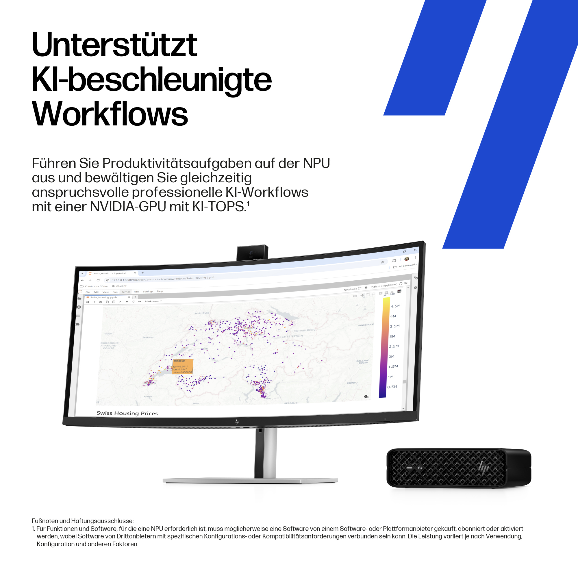 HP Z2 G1i Intel Core Ultra 7 265K 32 GB DDR5 SDRAM 1 TB SSD NVIDIA RTX 2000 Ada Windows 11 Pro Mini PC Arbeitsstation AI Workstation  AI PC Schwarz PC-Zubehoer