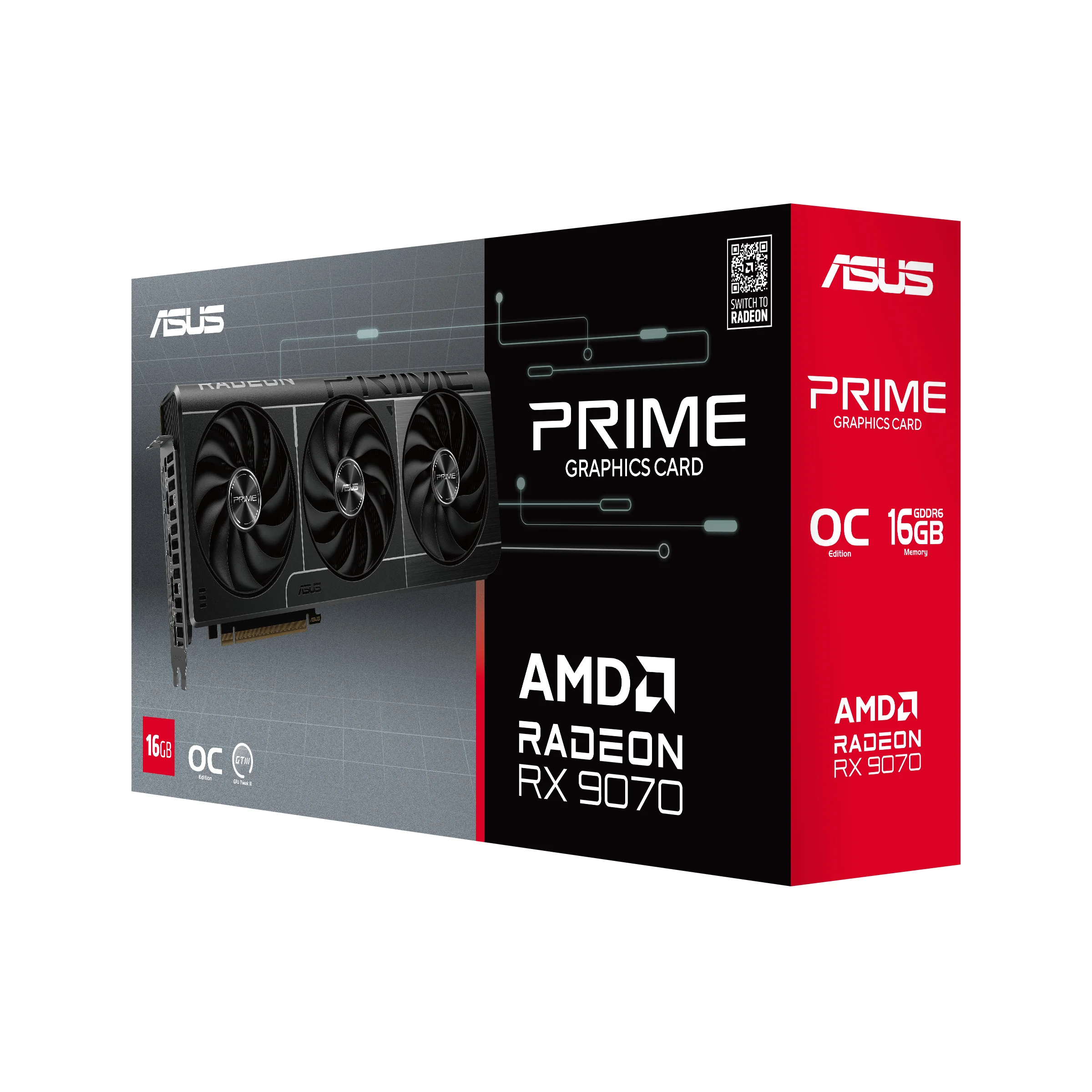 ASUS RX 9070 16GB PRIME OC GDDR6 3 Fan PC-Komponenten