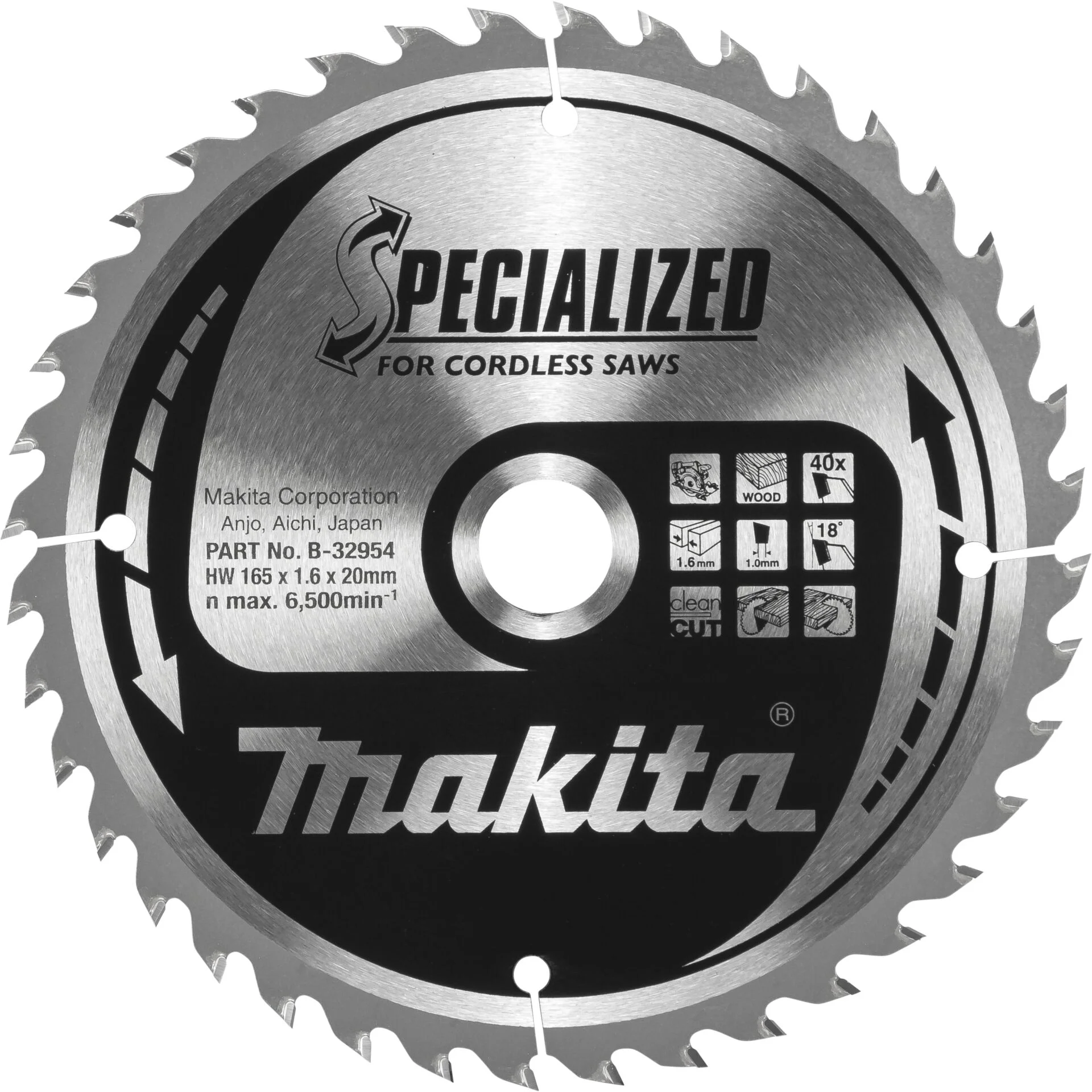 Makita B 32954 SPECIALIZED Saegeb 165x20x40Z Saegen