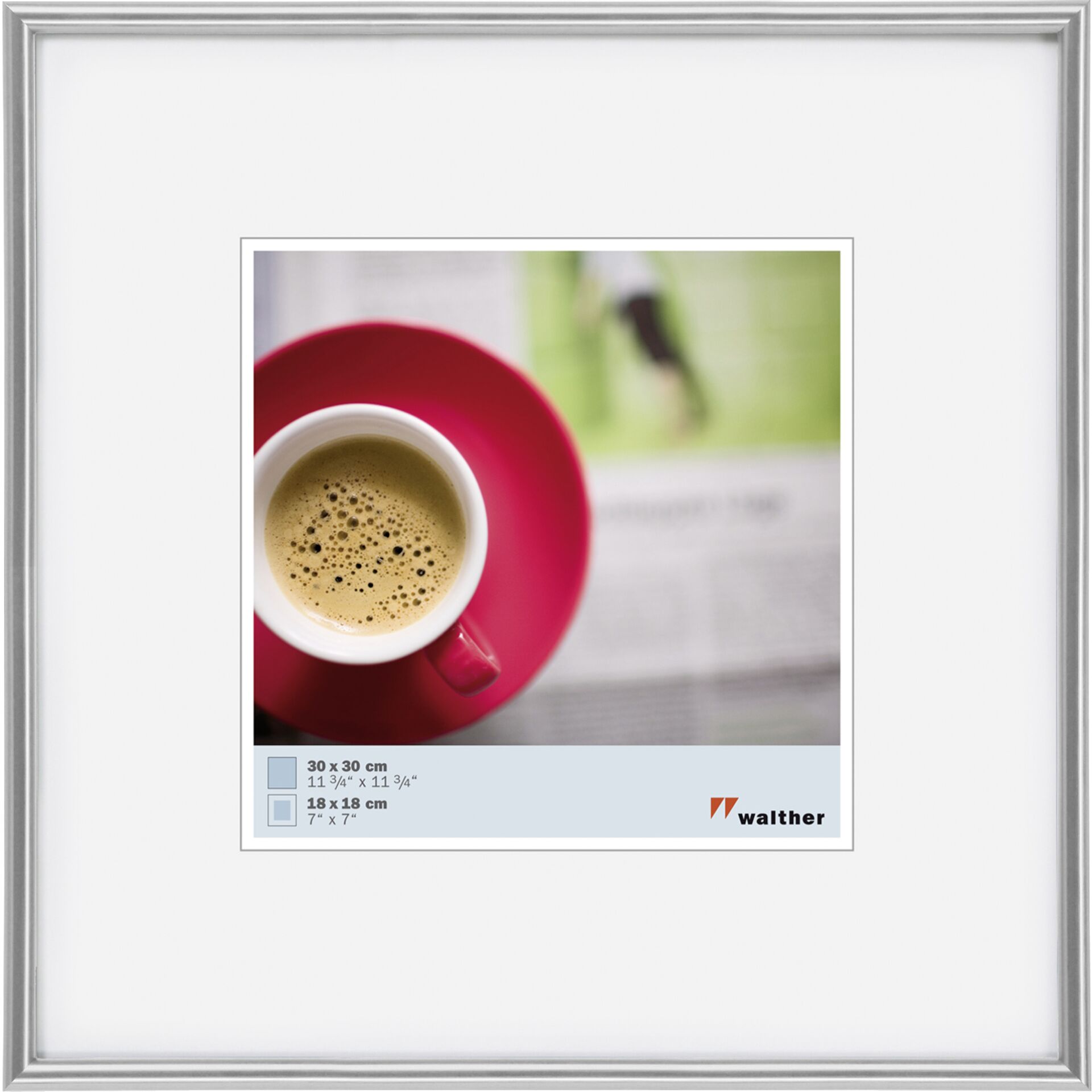 Walther Galeria 30x30 Kunststoff silber KS330H Bilderrahmen