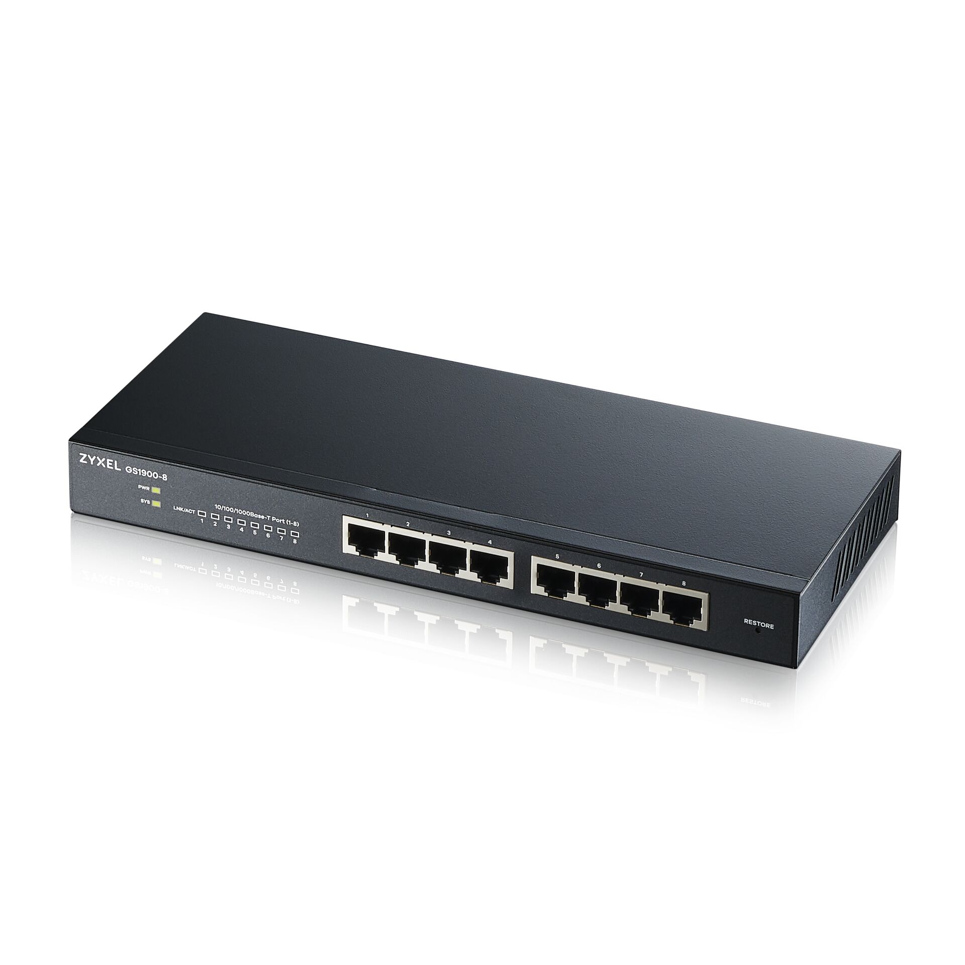 Zyxel GS1900 8 Managed L2 Gigabit Ethernet  10 100 1000  Schwarz Switches