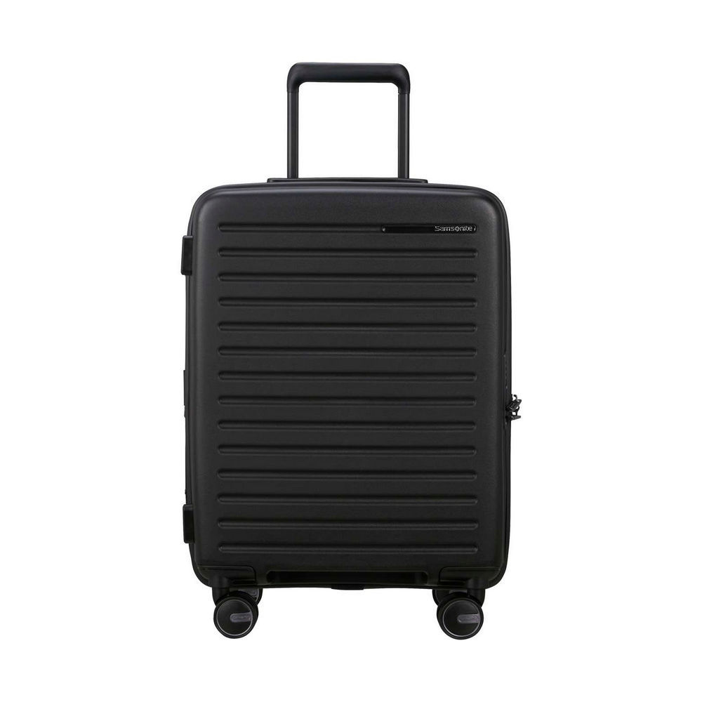 SAMSONITE 4 Rollen Bordtrolley RESTACKD mit Packwuerfel S M  55 cm  black Taschen & Rucksaecke