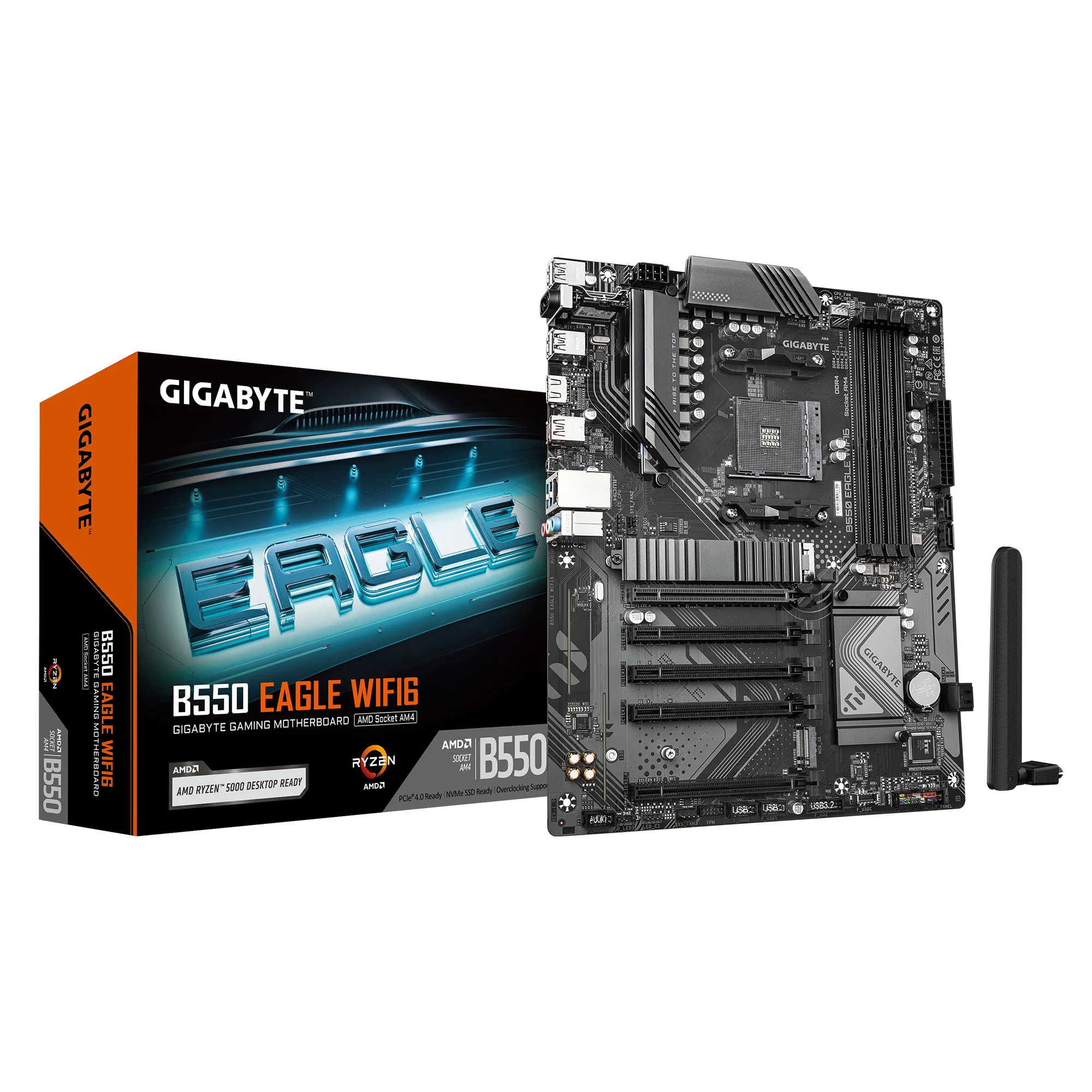 GIGABYTE B550 EAGLE WIFI6 Mainboard   AMD Ryzen 5000 G Serie CPUs  10 3 1 Phasen VRM  bis zu 3200 MHz DDR4  1xPCIe 4 0   1xPCIe 3 0 M 2  1GbE LAN  WIFI 6  USB 3 2 Gen 2 PC-Komponenten