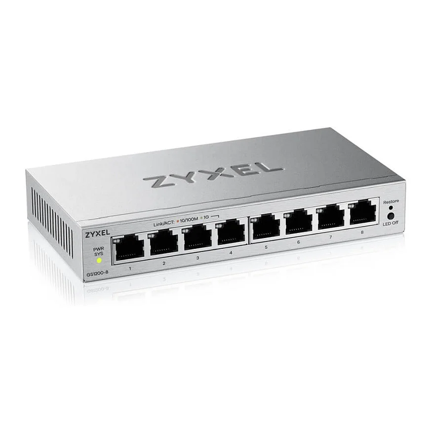 Zyxel GS1200 8V3 Managed L2 Gigabit Ethernet  10 100 1000  Desktop Grau Switches