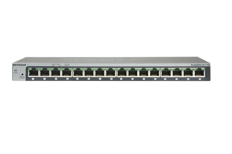 NETGEAR GS116 Switch 16 Port Gigabit Ethernet unmanaged   Schwarz Netzwerk