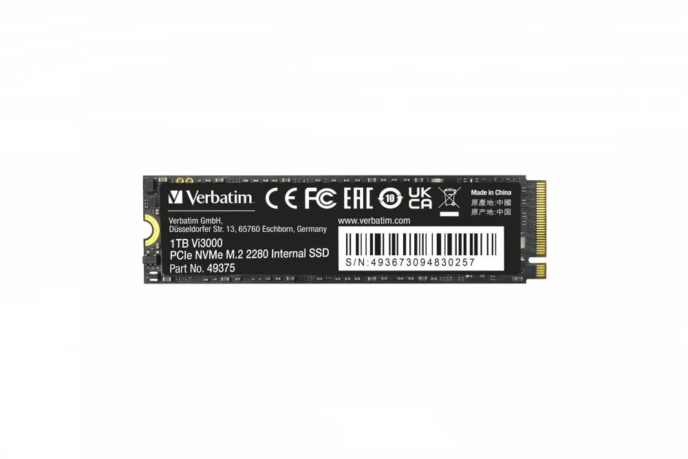 Verbatim Vi3000 M 2 SSD 1TB PCIe NVMe 49375 Speichermedien