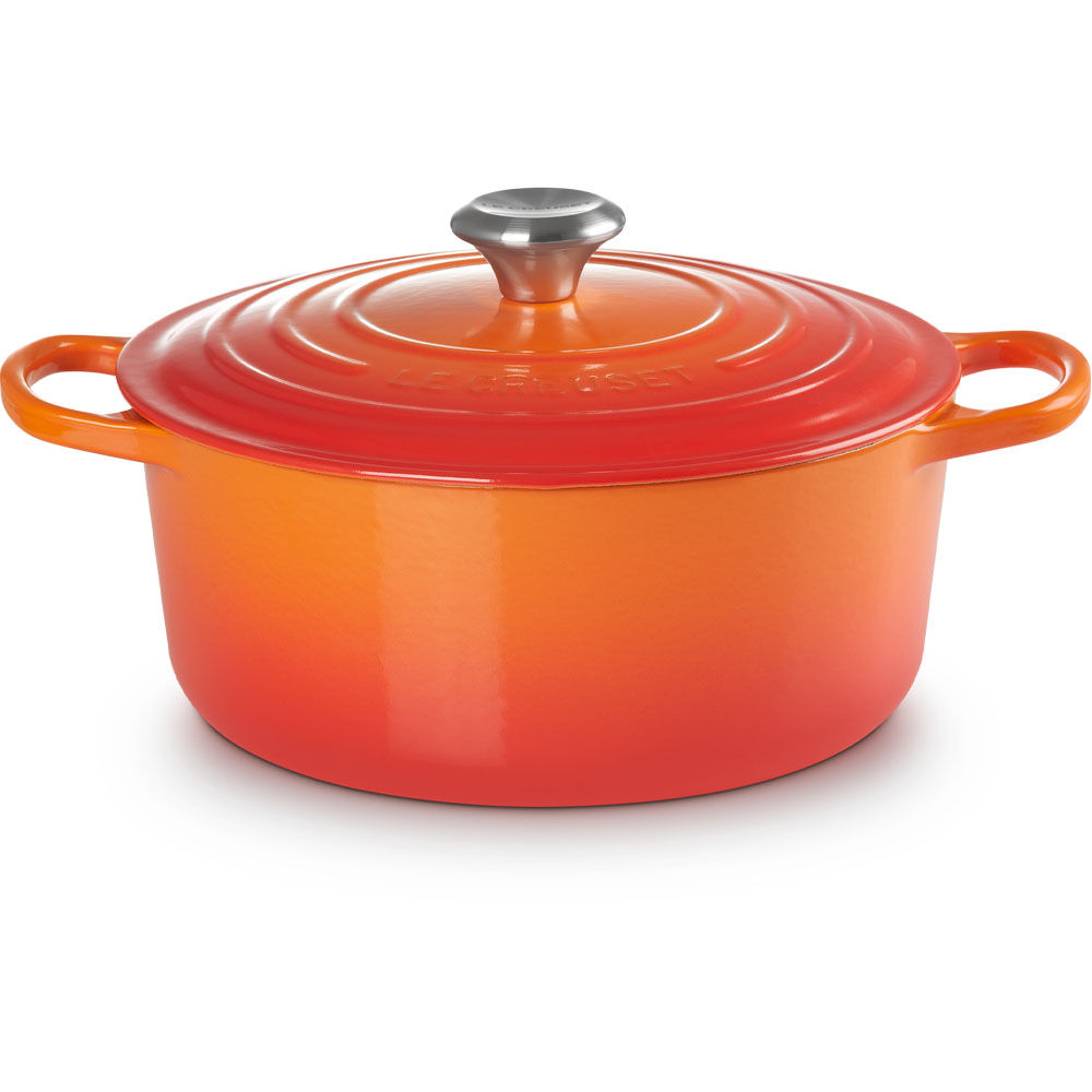 Le Creuset Signature Braeter rund 26 cm ofenrot Kuechenkleingeraete