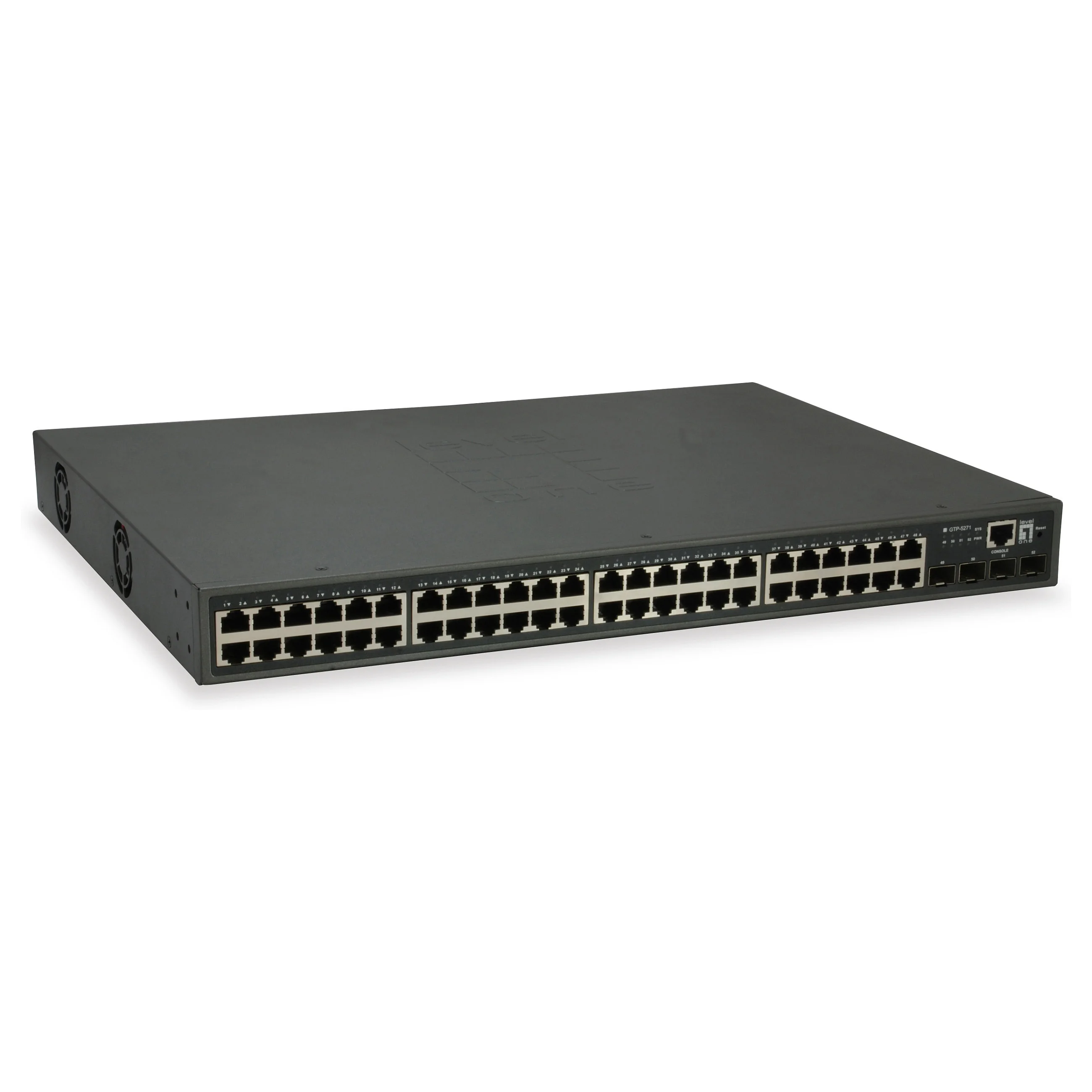 LevelOne 52 Port L3 Lite Managed Gigabit PoE Switch  4 x 10GbE SFP   48 PoE Ausgaenge  400W PoE Leistungsbudget Switches