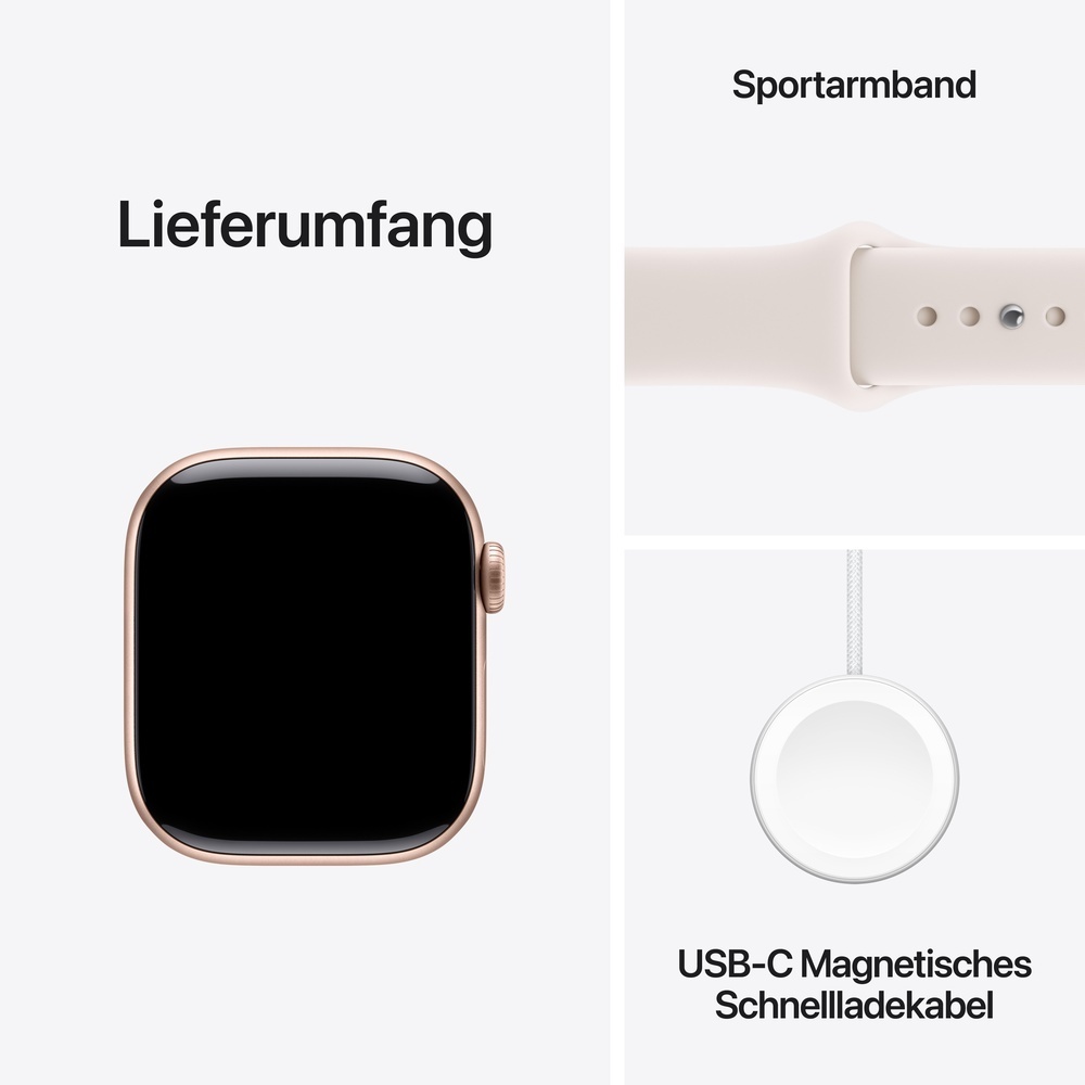 Apple Watch S11 Aluminium Cellular 42mm Rosegold  Sportarmband blassrosa  S M Smartwatches & Fitnesstracker