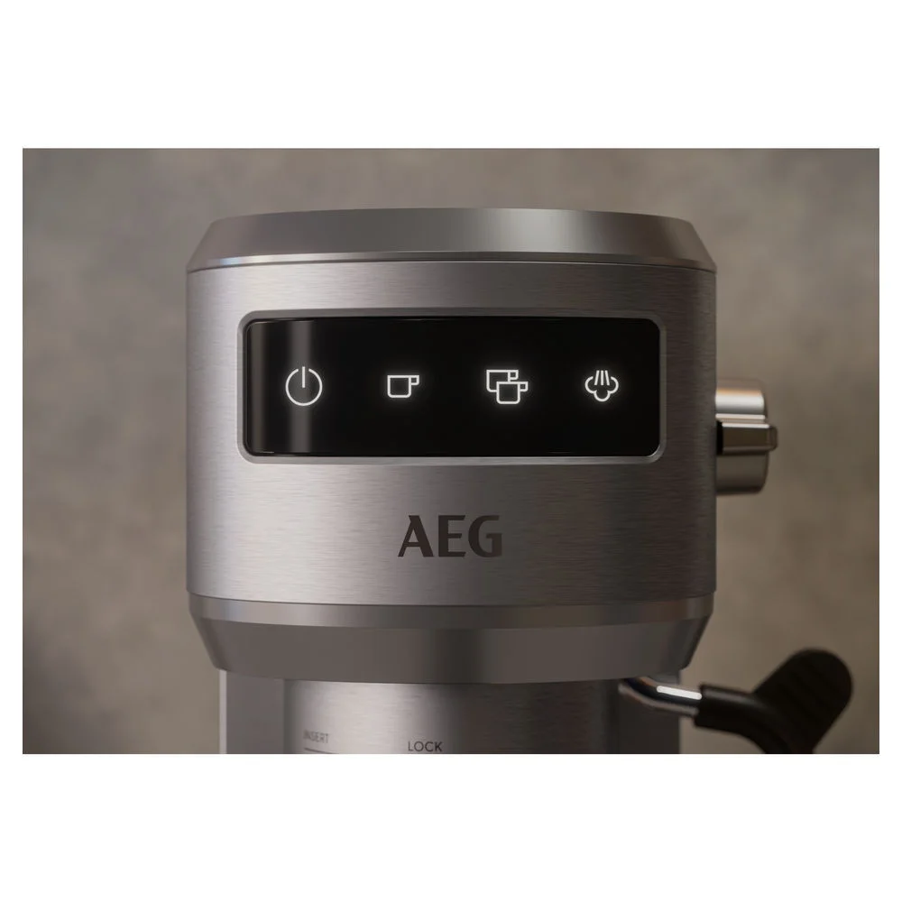 AEG Espresso Siebtraegermaschine Gourmet 6 EC6 1 6ST  Edelstahl Silber Kaffeemaschinen