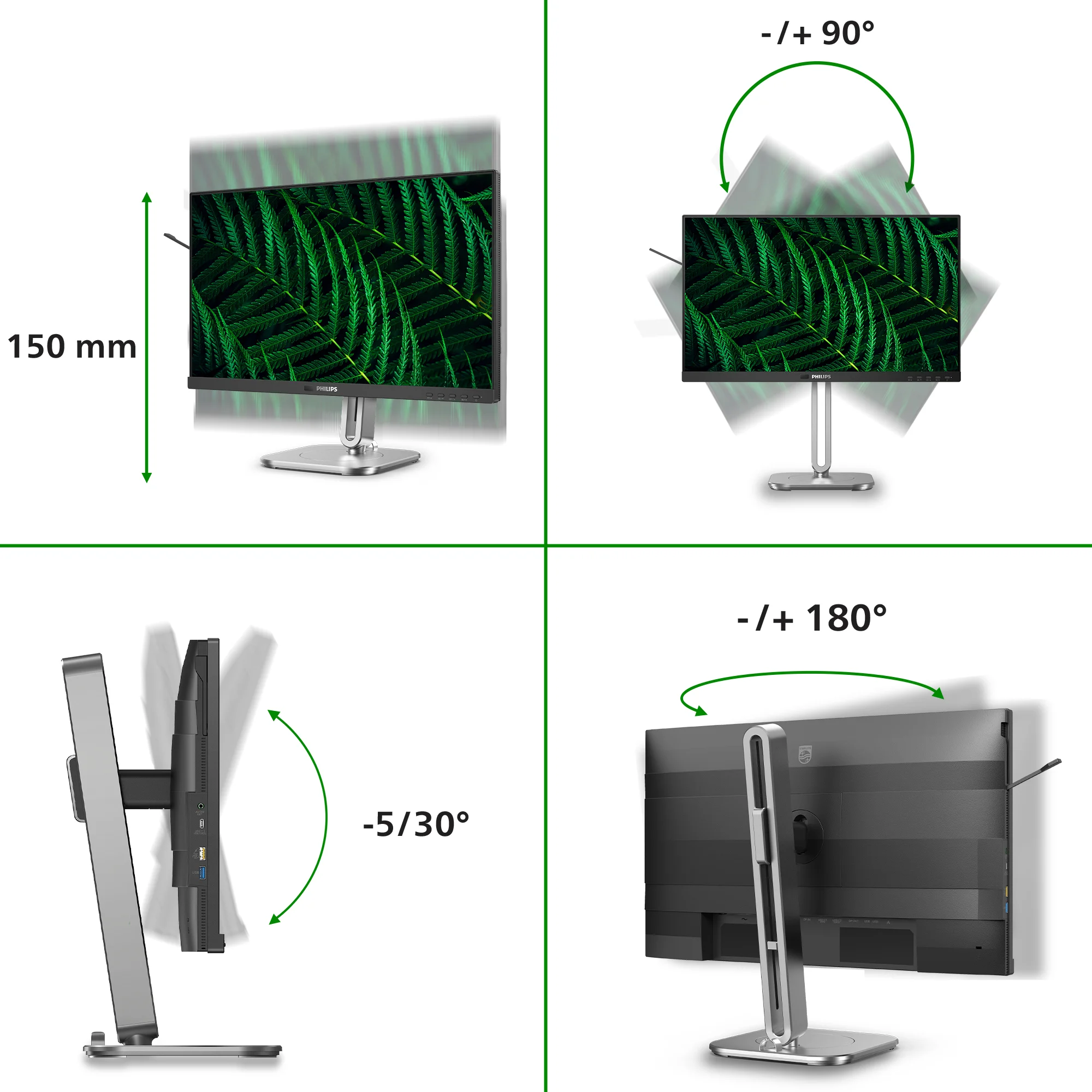 Philips 5000 series 24B2G5301 00 Computerbildschirm 60 5 cm  23 8   1920 x 1080 Pixel Full HD LCD Schwarz Monitore