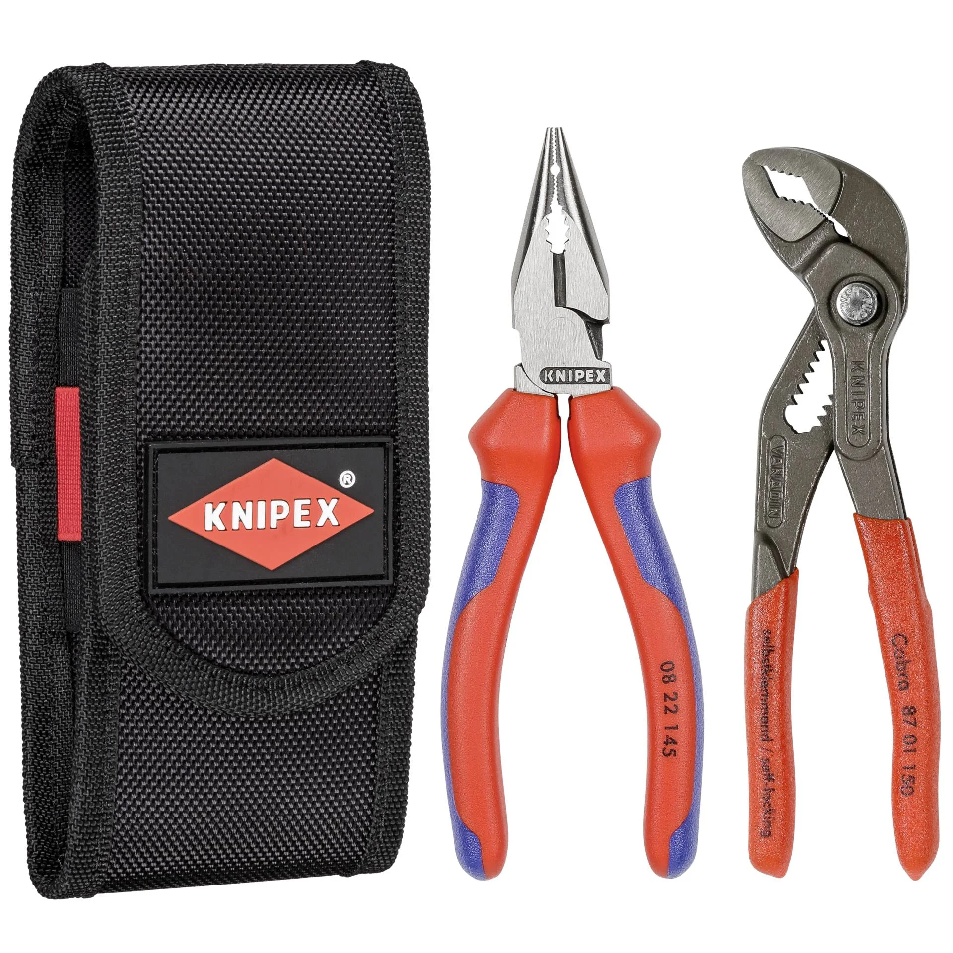KNIPEX Zangensatz 2 teilig in Werkzeugguerteltasche Schraubendreher & Zangen