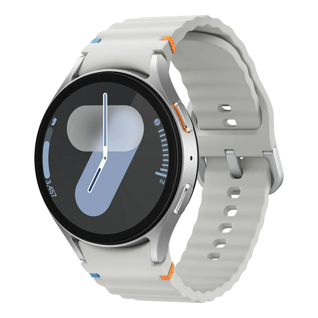 Samsung Galaxy Watch7 3 81 cm  1 5   AMOLED 44 mm Digital 480 x 480 Pixel Touchscreen Silber WLAN GPS Smartwatches & Fitnesstracker