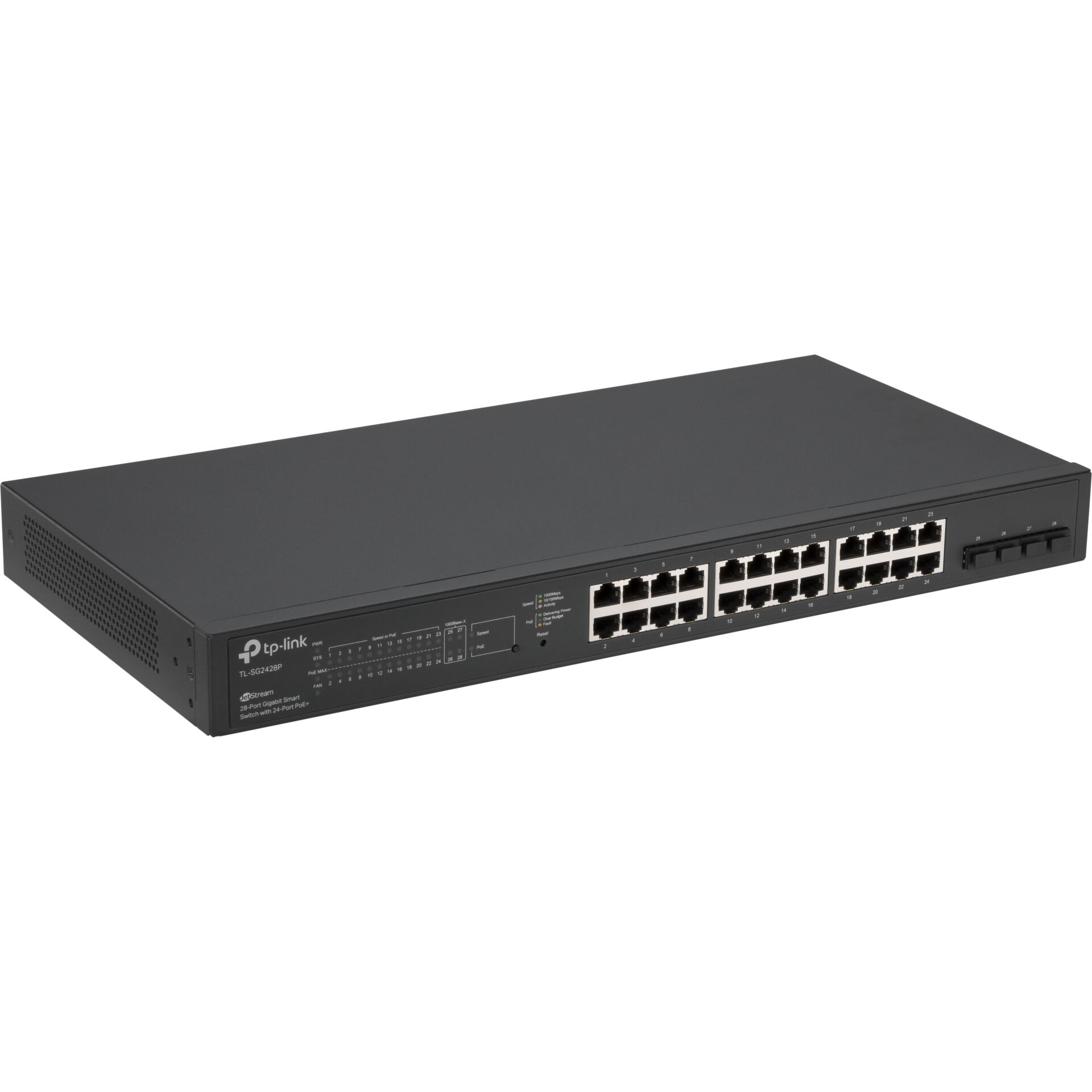 TP Link Omada TL SG2428P Managed Switch   Gigabit Ethernet   PoE   1U Schwarz Switches