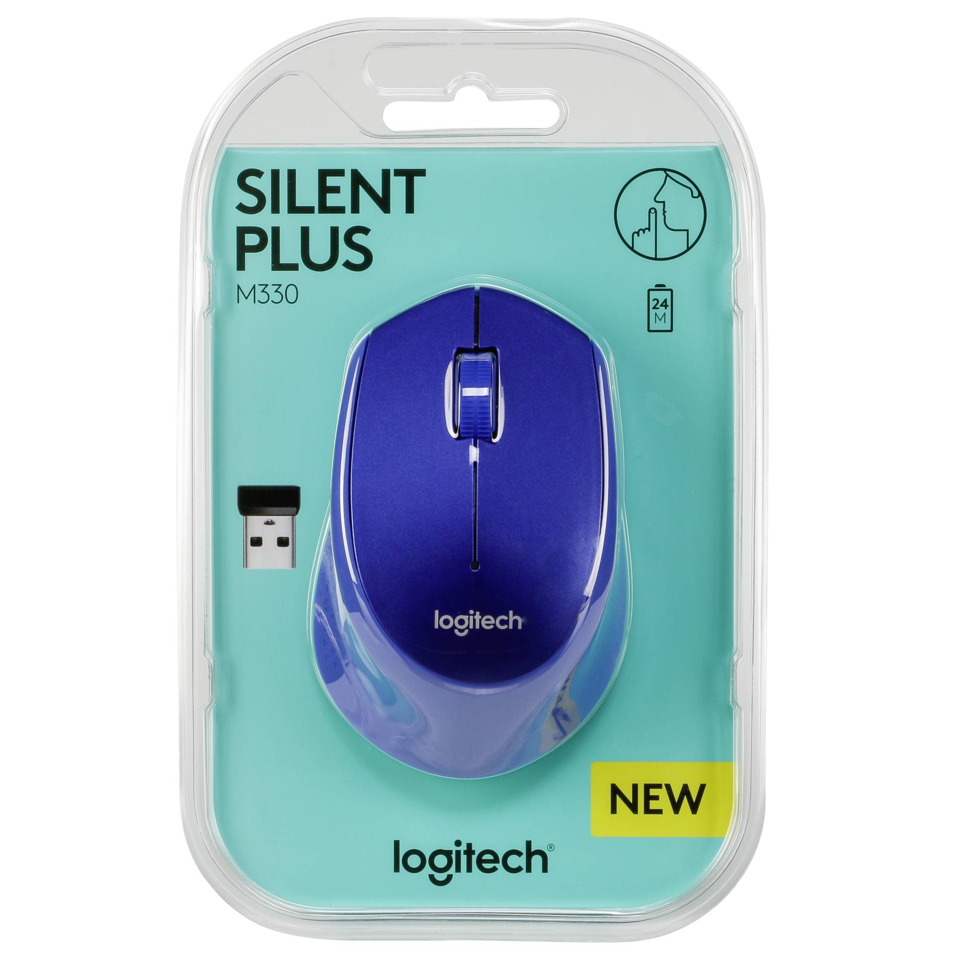 Logitech M330 SILENT PLUS wireless blue Tastaturen & Maeuse