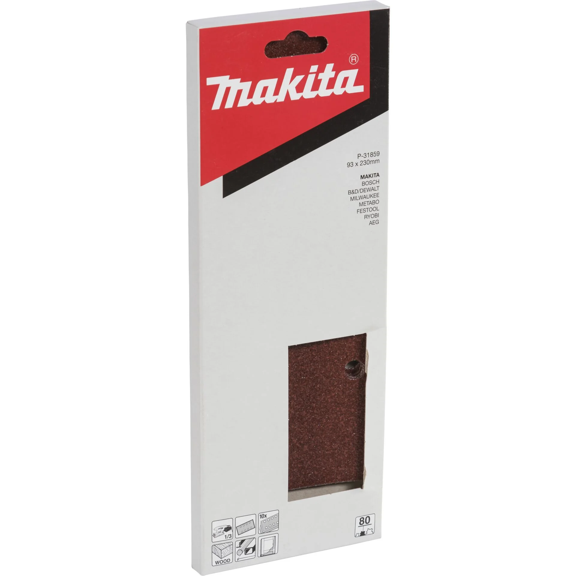 Makita P 31859 Schleifpap  93x230mm K80 LOCH Schleifer Hobel & Fraesen
