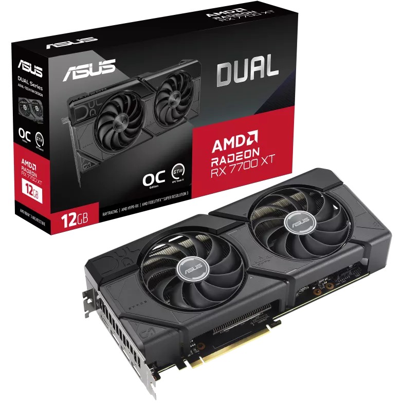 ASUS Dual  RX7700XT O12G AMD Radeon RX 7700 XT 12 GB GDDR6 Netzwerk