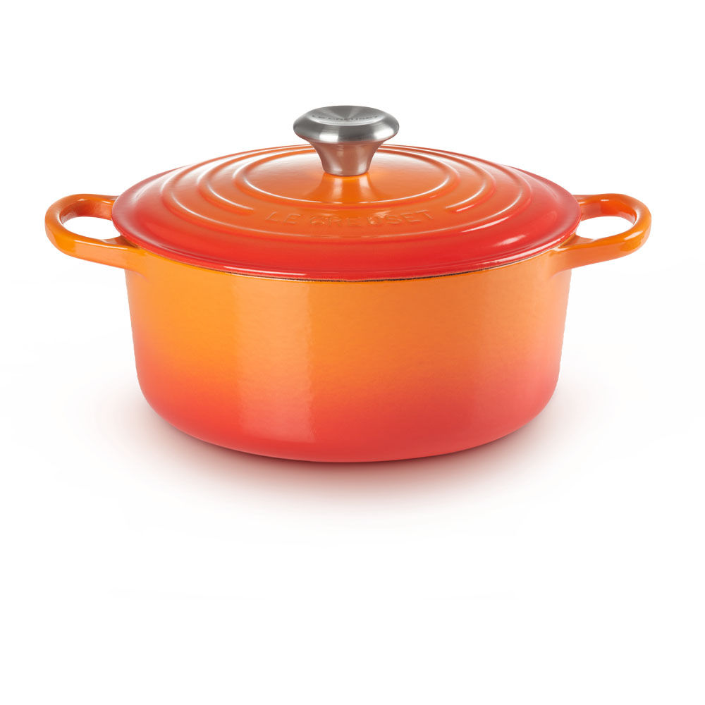 Le Creuset Signature Braeter rund 24 cm ofenrot Kuechenkleingeraete