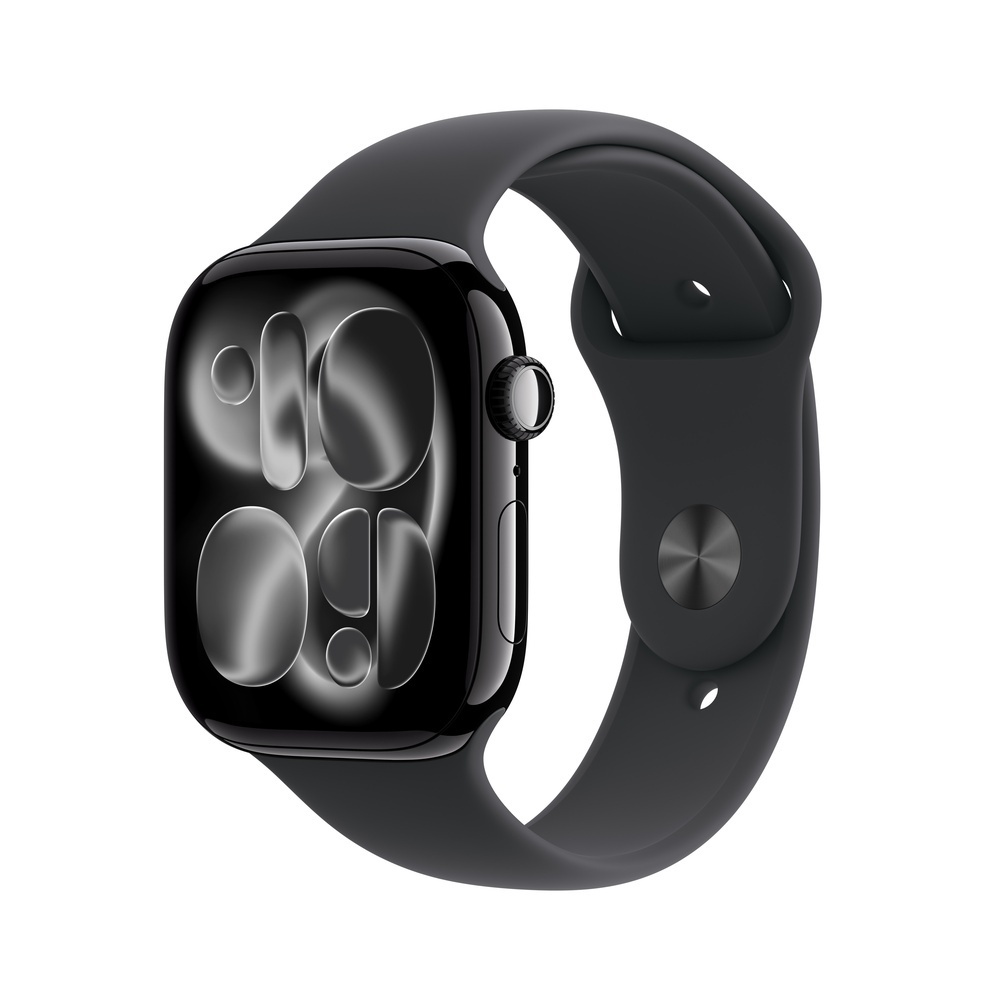 Apple Watch S11 Aluminium 46mm Diamantschwarz  Sportarmband schwarz  M L Smartwatches & Fitnesstracker