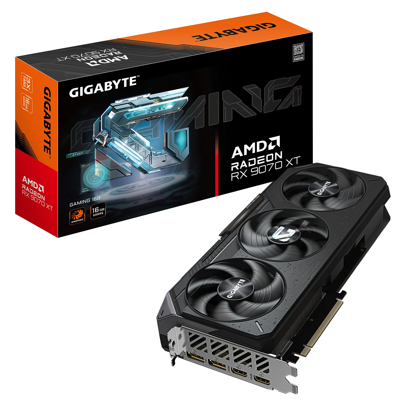 GIGABYTE Radeon RX 9070 XT GAMING 16G Grafikkarte   16 GB GDDR6  256 Bit  PCI E 5 0  2970 MHz Kernfrequenz  2 x DisplayPort 2 1a  2 x HDMI 2 1b  GV R9070XTGAMING 16GD PC-Komponenten