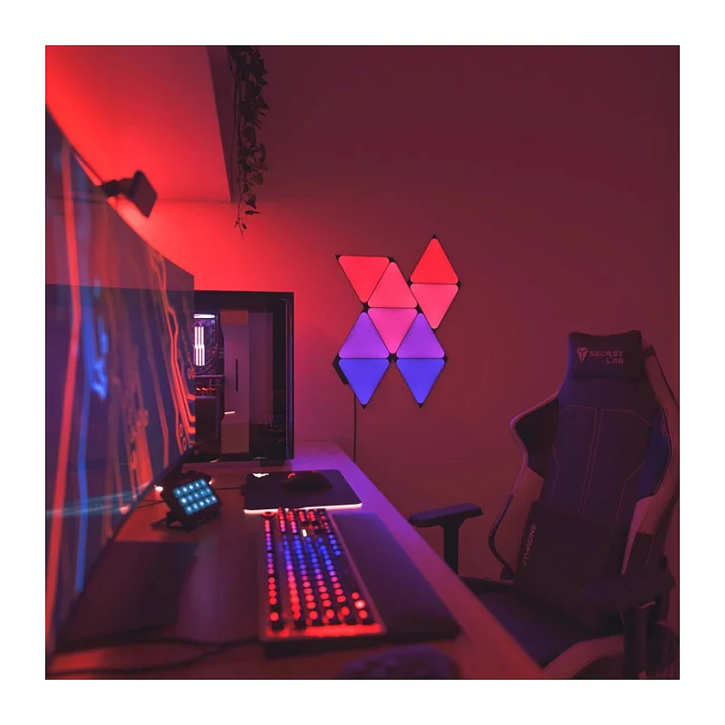 Nanoleaf Shapes Triangles Ultra Black Edition Starter Kit 9er Pack   Smarte LED Lichter   App Steuerung   Farbwechsel Dekoleuchten Smart Home Starter-Sets