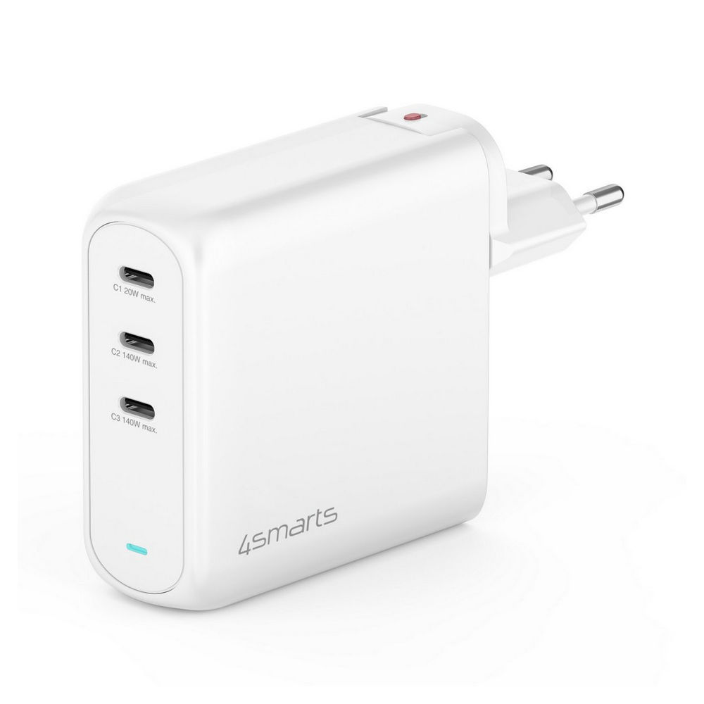 4SMARTS Netzladegeraet 3 USB C GaN Flex Pro  140 W  weiss Akkus Powerbanks & Kabel