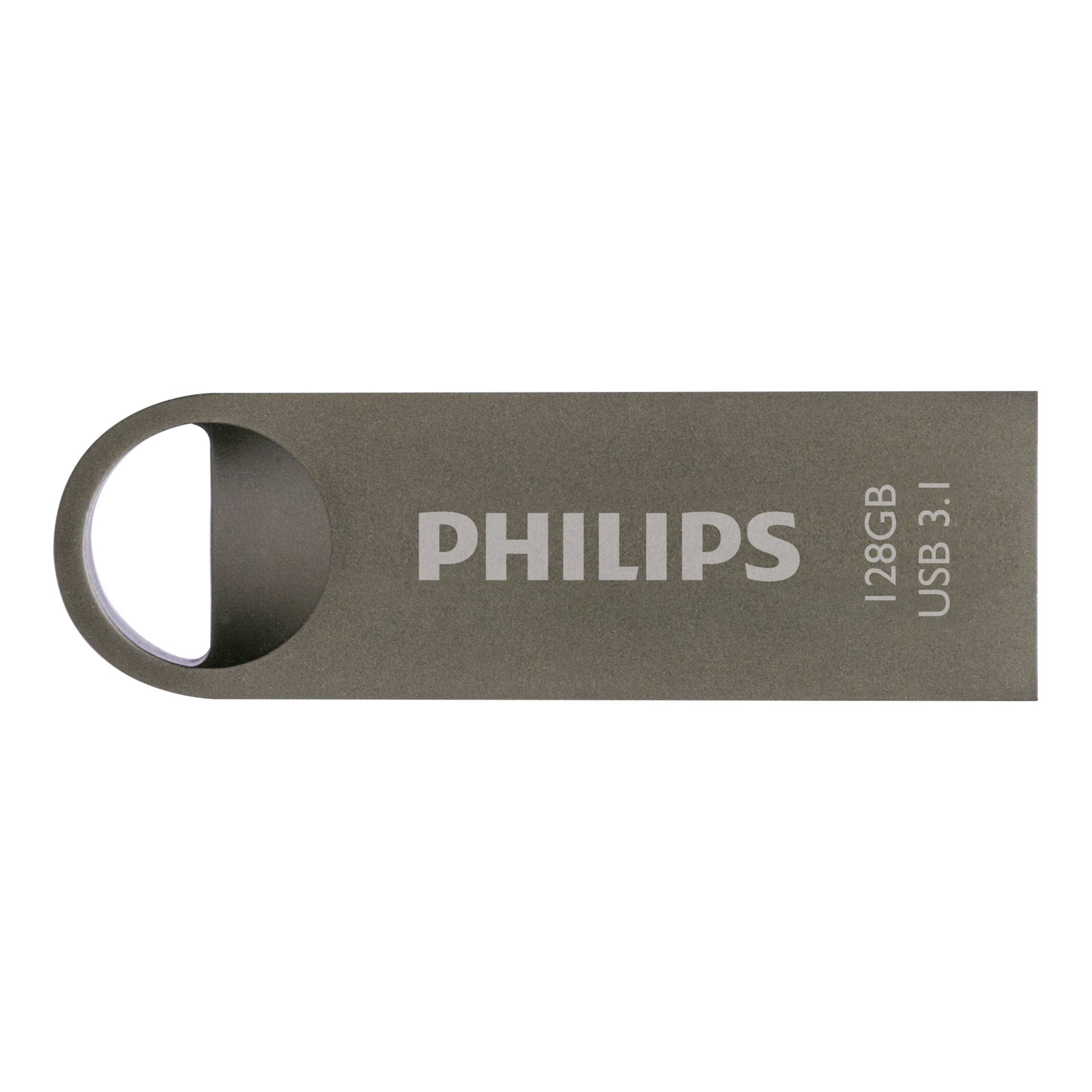 Philips Moon Edition 3 1 USB Stick 128 GB USB Typ A 3 2 Gen 1  3 1 Gen 1  Grau Speichermedien