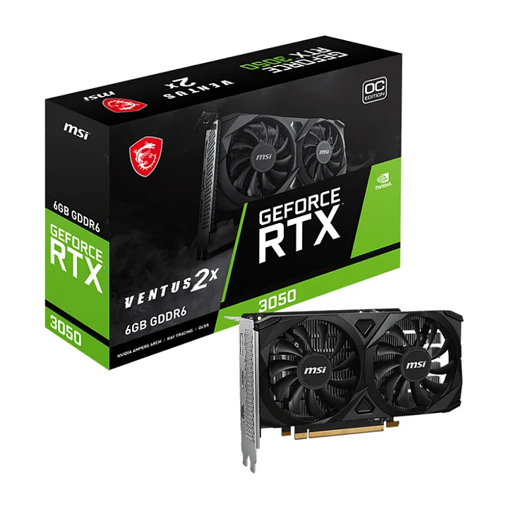 MSI VENTUS GeForce RTX 3050 2X E 6G OC NVIDIA 6 GB GDDR6 PC-Zubehoer