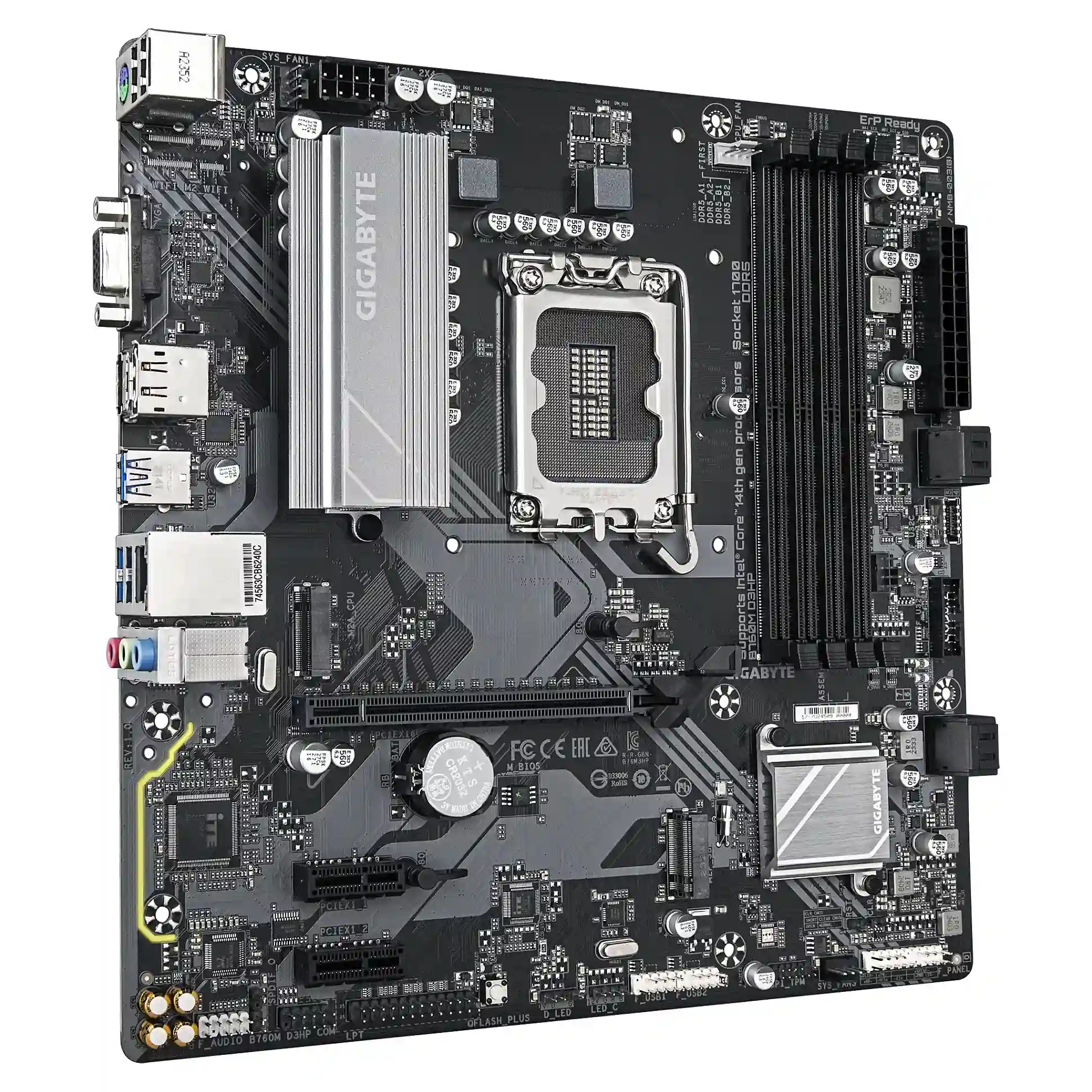 GIGABYTE B760M D3HP Mainboard   Intel Core CPUs der 14  Generation  4 1 1 Phasen VRM  bis zu 5600 MHz DDR5  2xPCIe 4 0 M 2  GbE LAN  USB 3 2 Gen 1 PC-Zubehoer