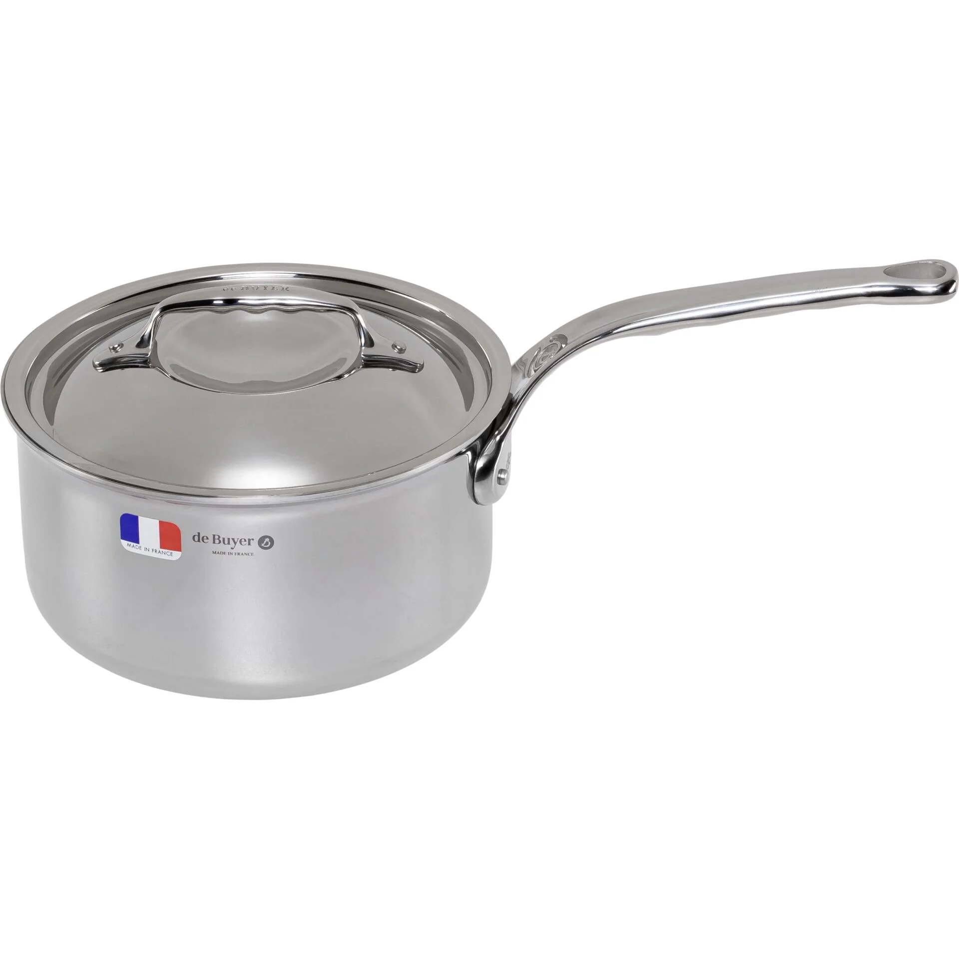 De Buyer Affinity Kasserolle Edelstahl mit Deckel 18 cm Pfannen & Toepfe