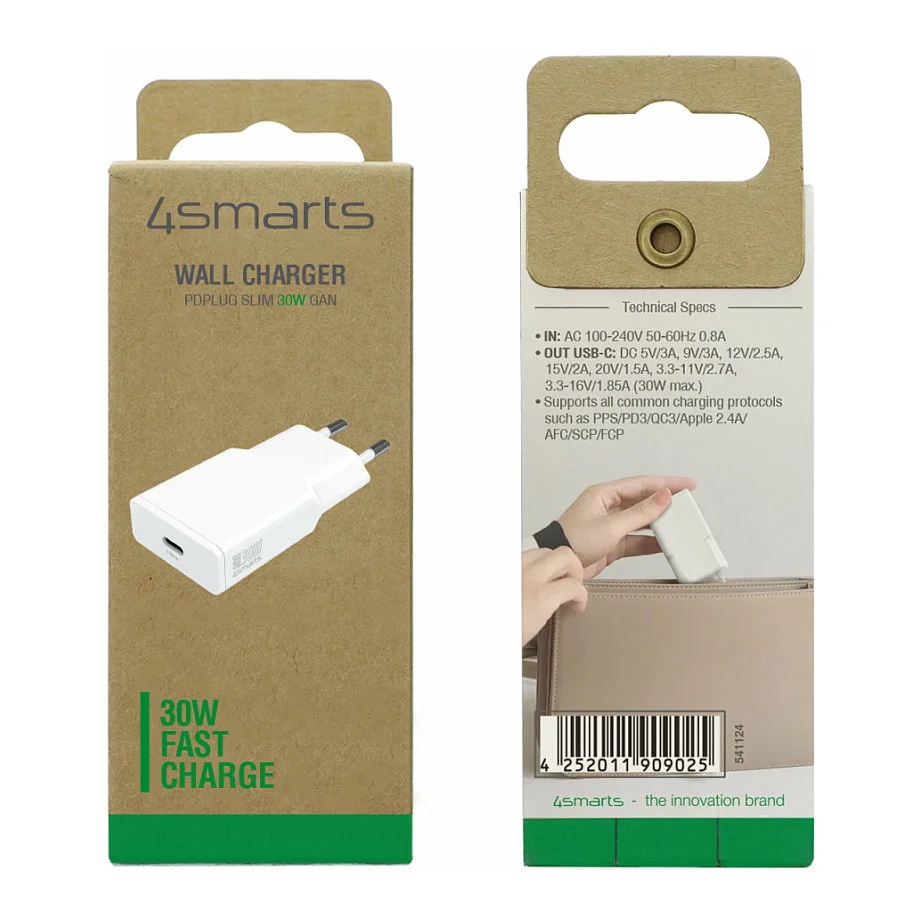 4SMARTS Netzladegert PDPlug Slim 30W GaN 1C  wei Notebook & Tablet Zubehoer