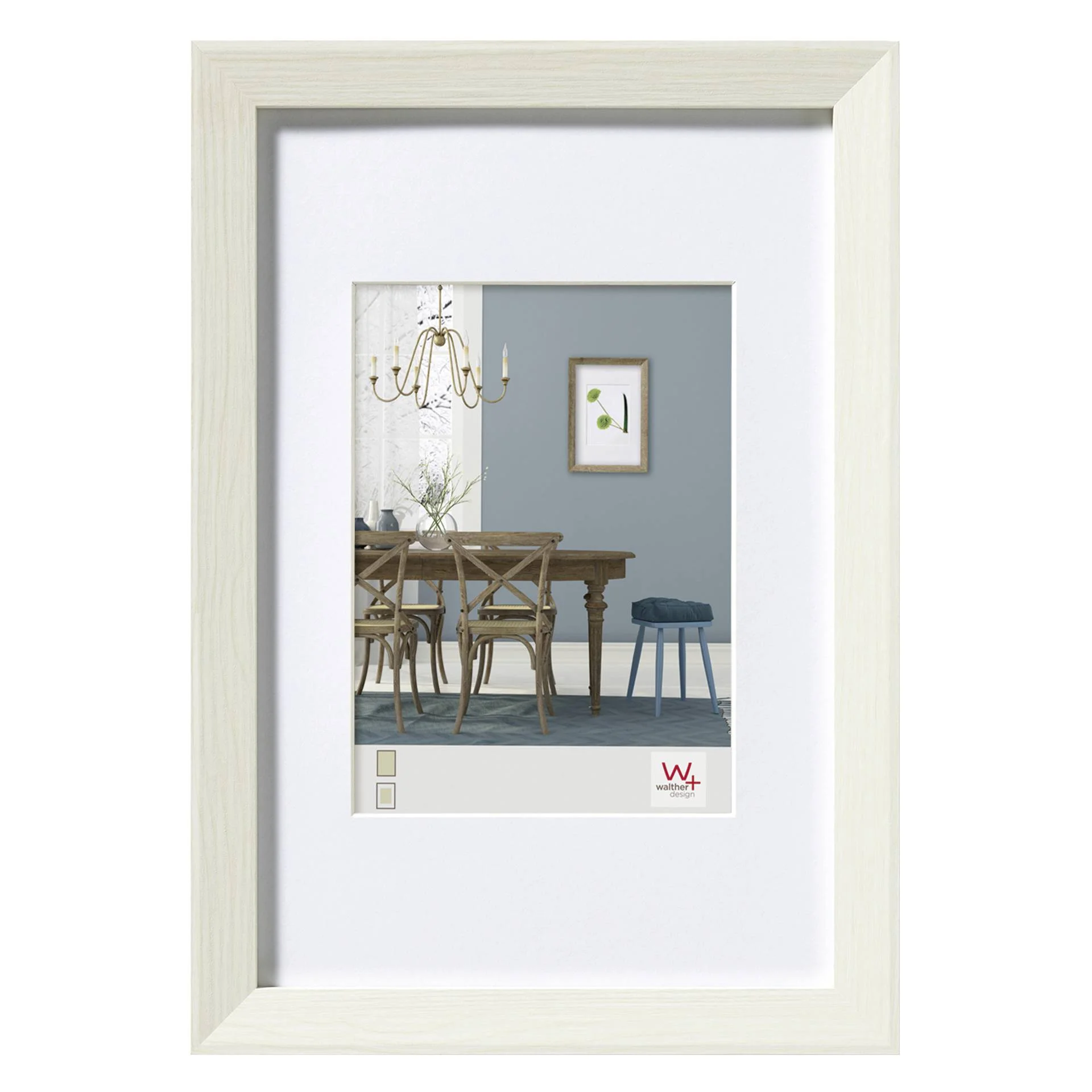 Walther Fiorito weiss 30x40 Holz inkl  Passepartout EF040W Bilderrahmen