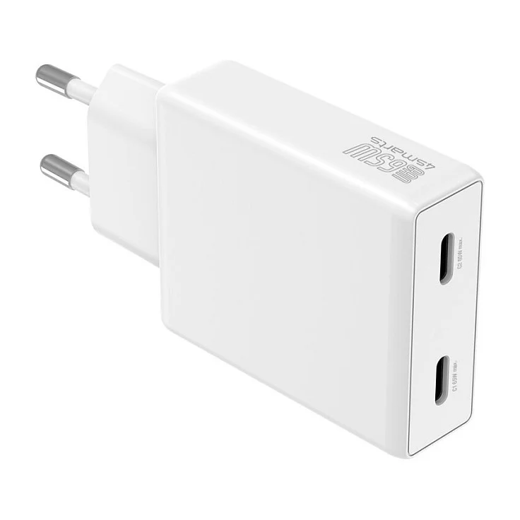 4SMARTS netzladegeraet pdplug slim dual 65w gan 2c  weiss Akkus Powerbanks & Kabel
