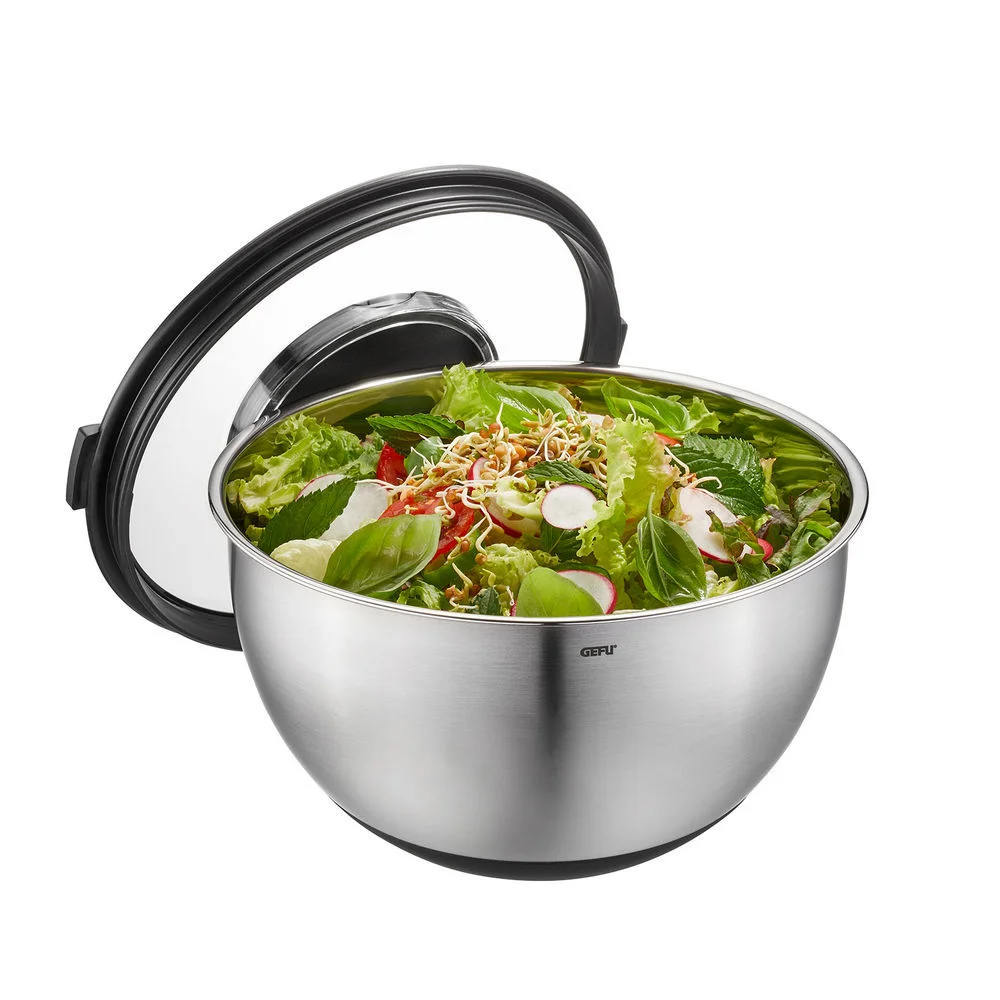 Gefu Schuessel Set mit Spritzschutzdeckel Muovu  2 tlg Kuechenmaschinen