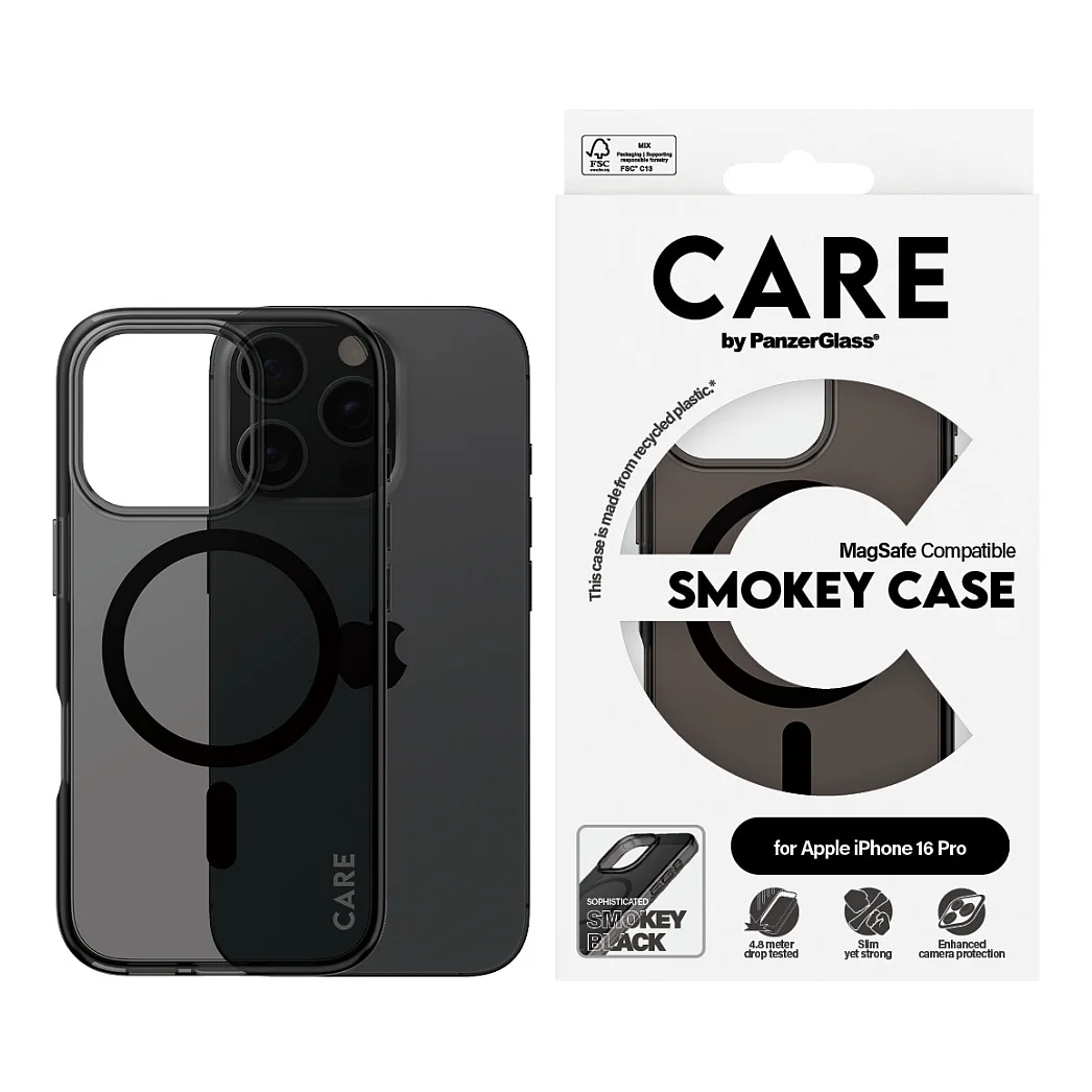 PanzerGlass CARE  by   Urban Combat Case Smokey m  Schwarz MagSafe iPhone 16 Pro Notebook & Tablet Zubehoer