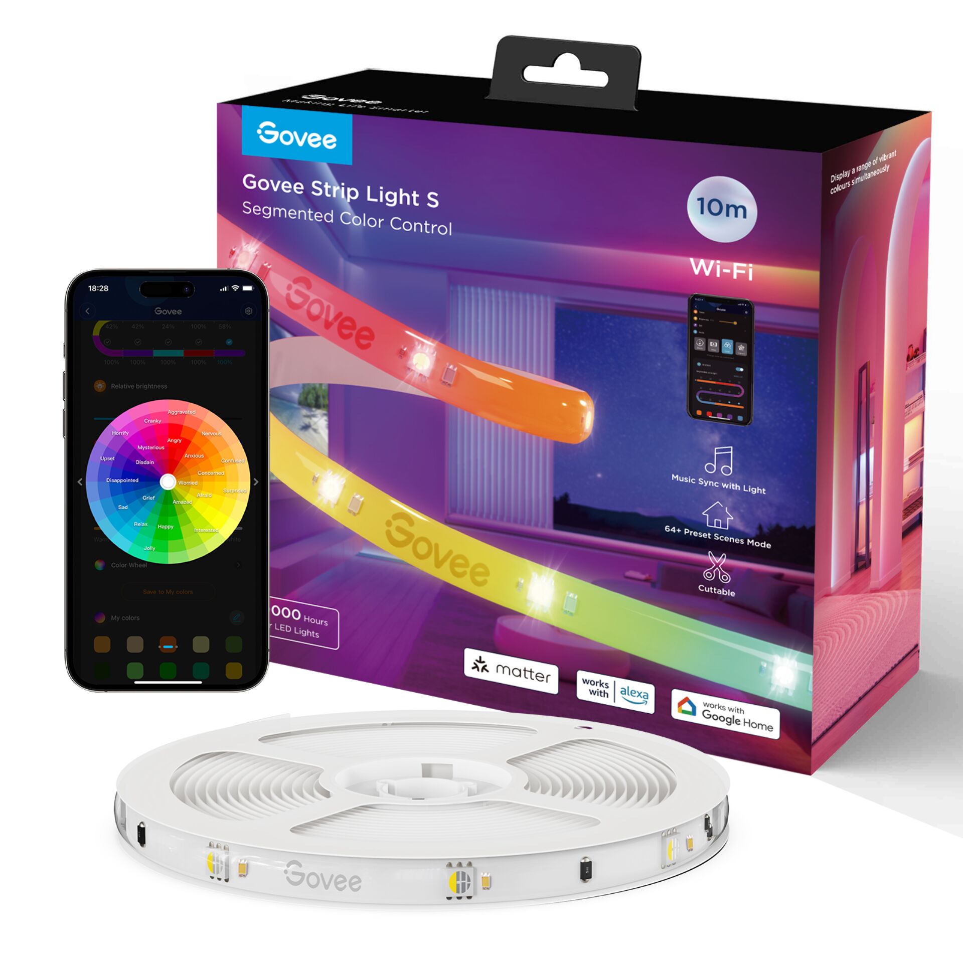 Govee Strip Light S Segmented Intelligenter Leuchtstreifen Wi Fi Bluetooth 36 W Lightstrips