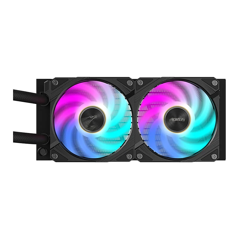 GIGABYTE AORUS WATERFORCE X II 240 AIO Fluessigkeits CPU Kuehler   2x120mm ARGB Luefter  Vollfarb LCD  DAISY CHAIN  kompatibel mit Intel LGA 1851 und AMD AM5 PC-Zubehoer