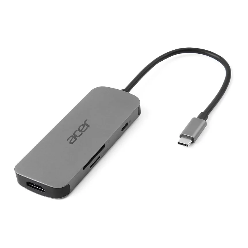 Acer 7in1 Type C Dongle Kabelgebunden USB 3 2 Gen 1  3 1 Gen 1  Type C Silber Notebook & Tablet Zubehoer