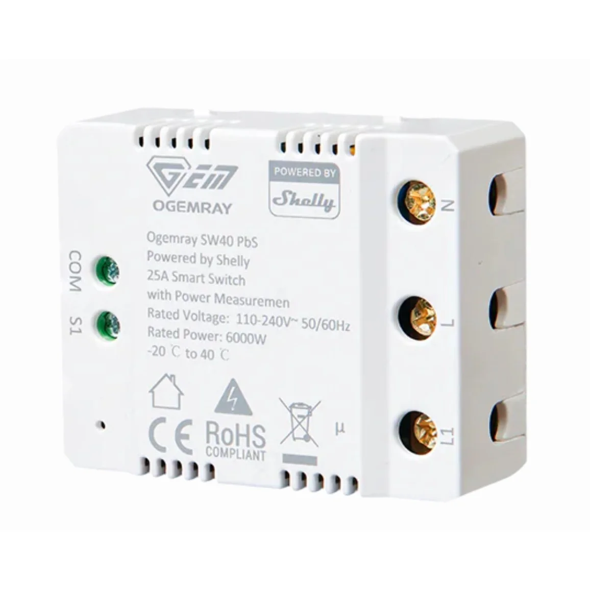 Shelly Plug   Play ZollPbS Ogemray Smart Relay 25AZoll Grossgeraete Relais max 25A Messfunktion WLAN Lan BT Smart Home Zubehoer
